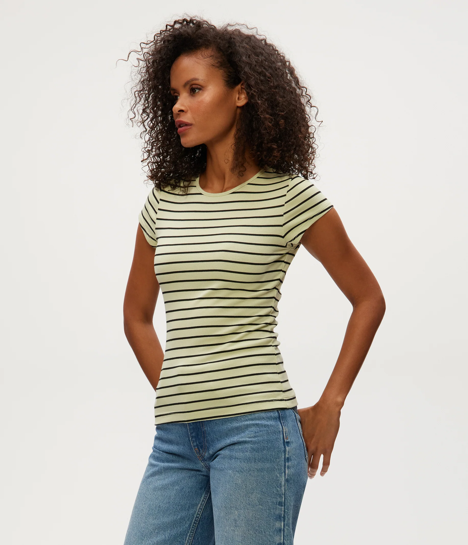 Joy Striped Ribbed Tee - Image 3