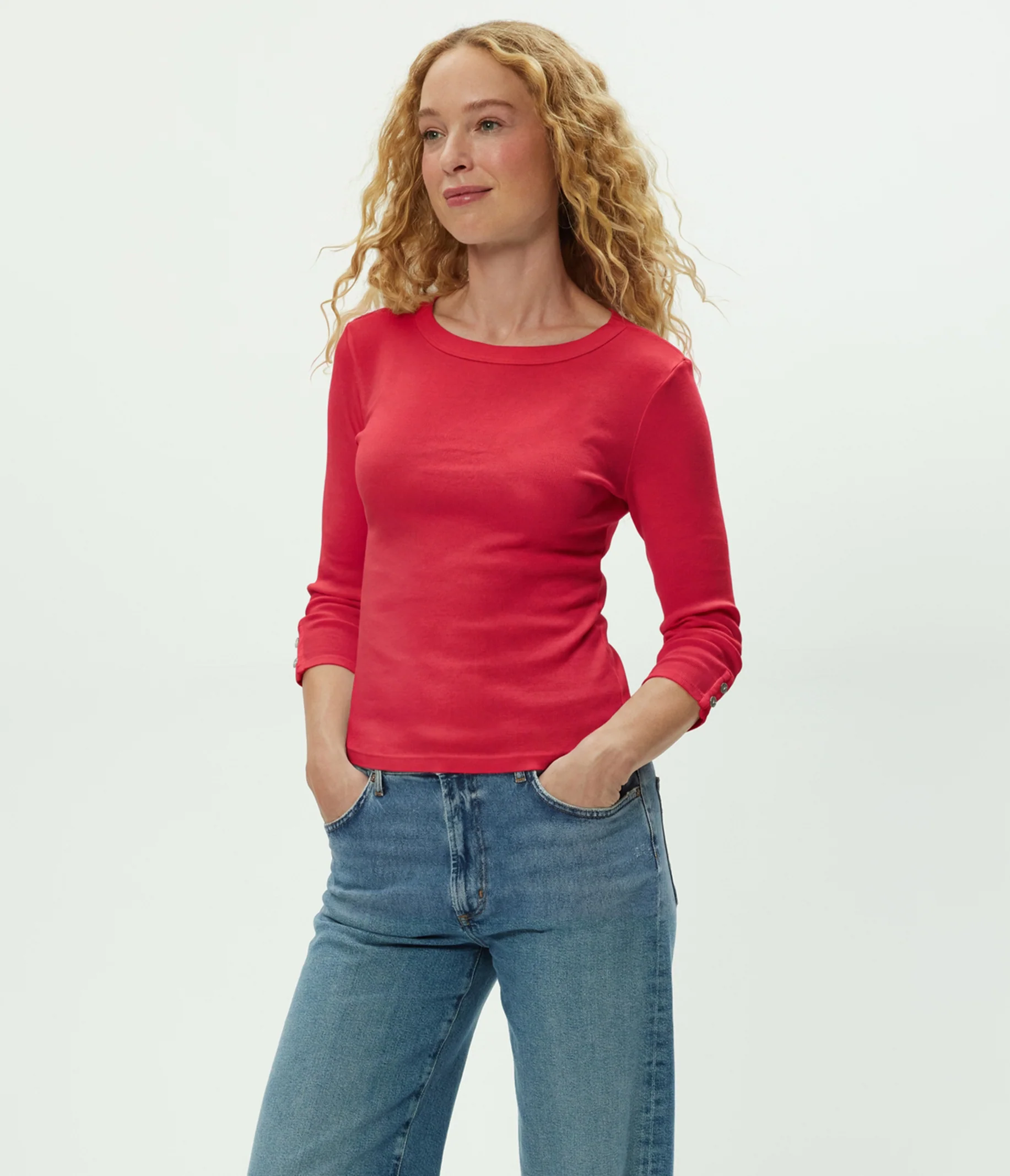 Joyce 3/4 Button Sleeve Tee - Image 15