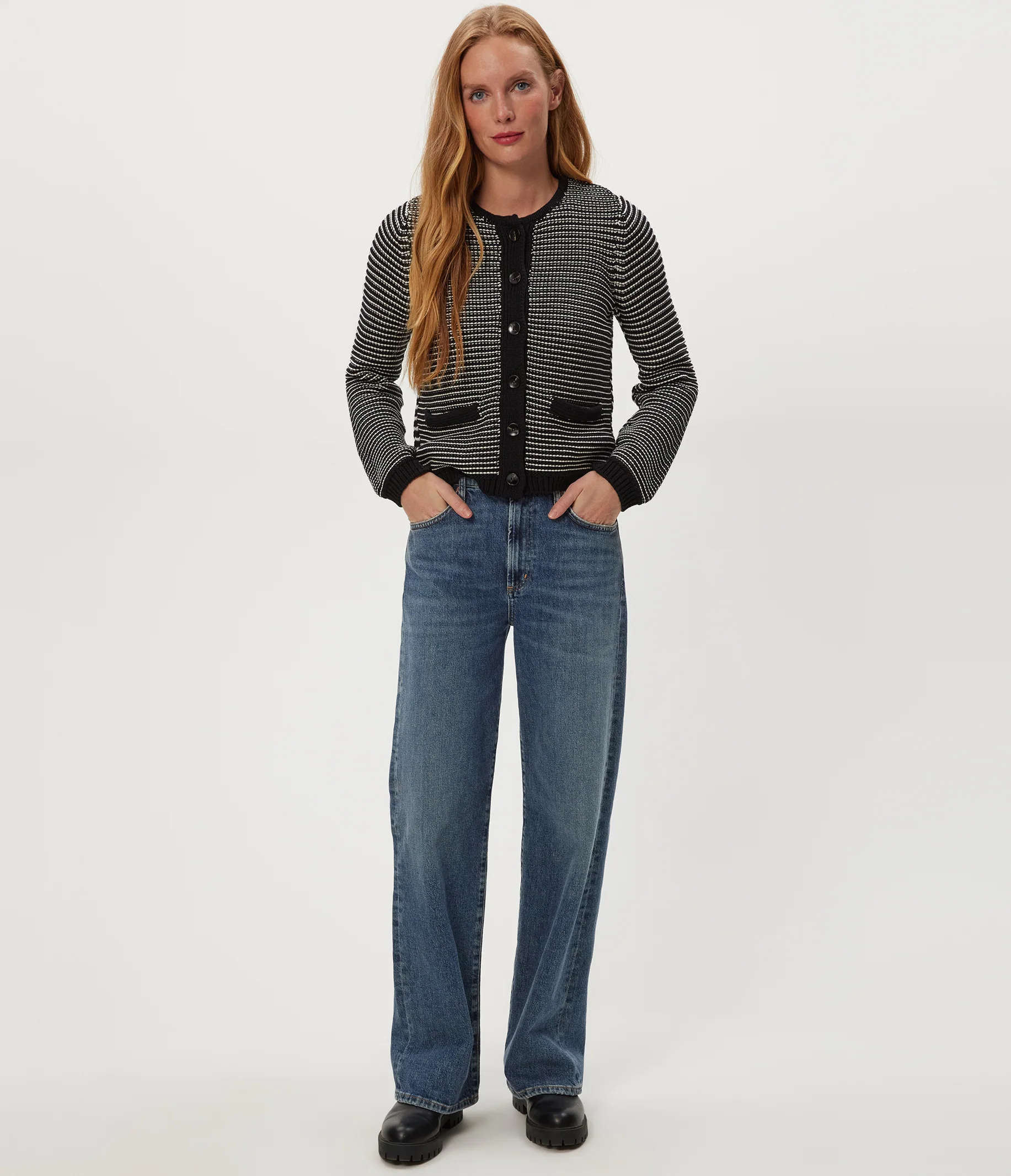 Kaden Striped Crewneck Cardigan - Image 2