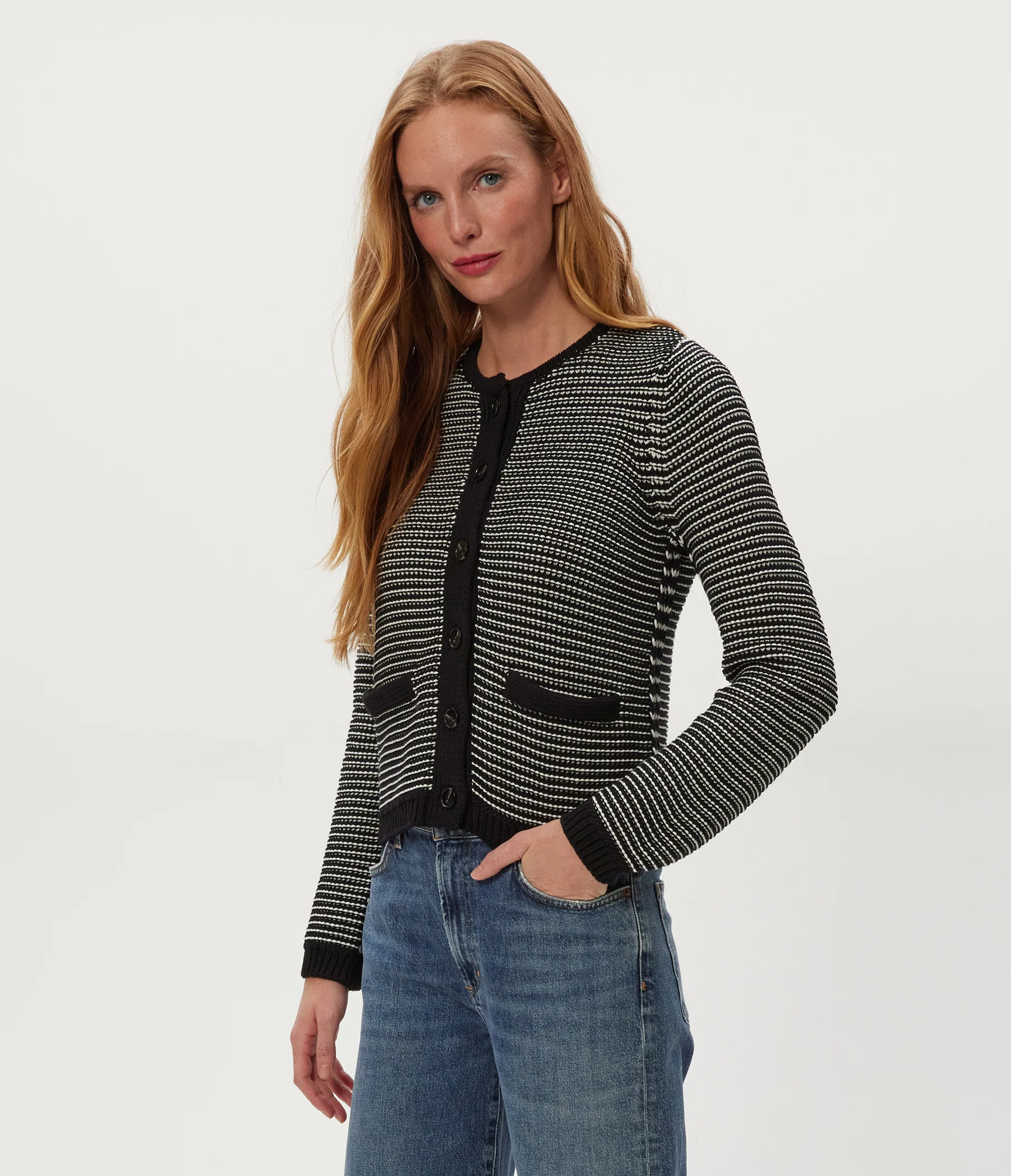 Kaden Striped Crewneck Cardigan - Image 3