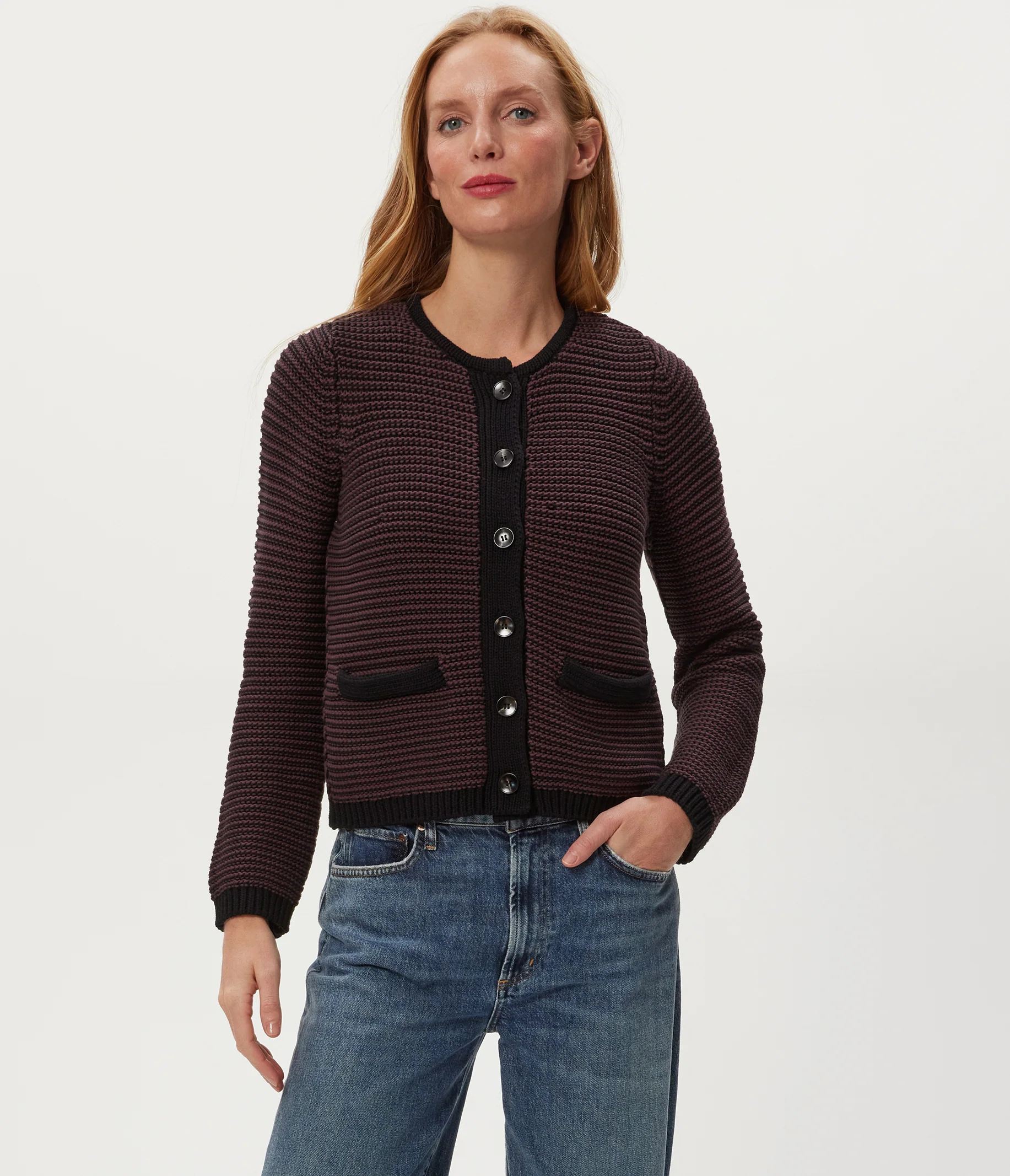 Kaden Striped Crewneck Cardigan - Image 5