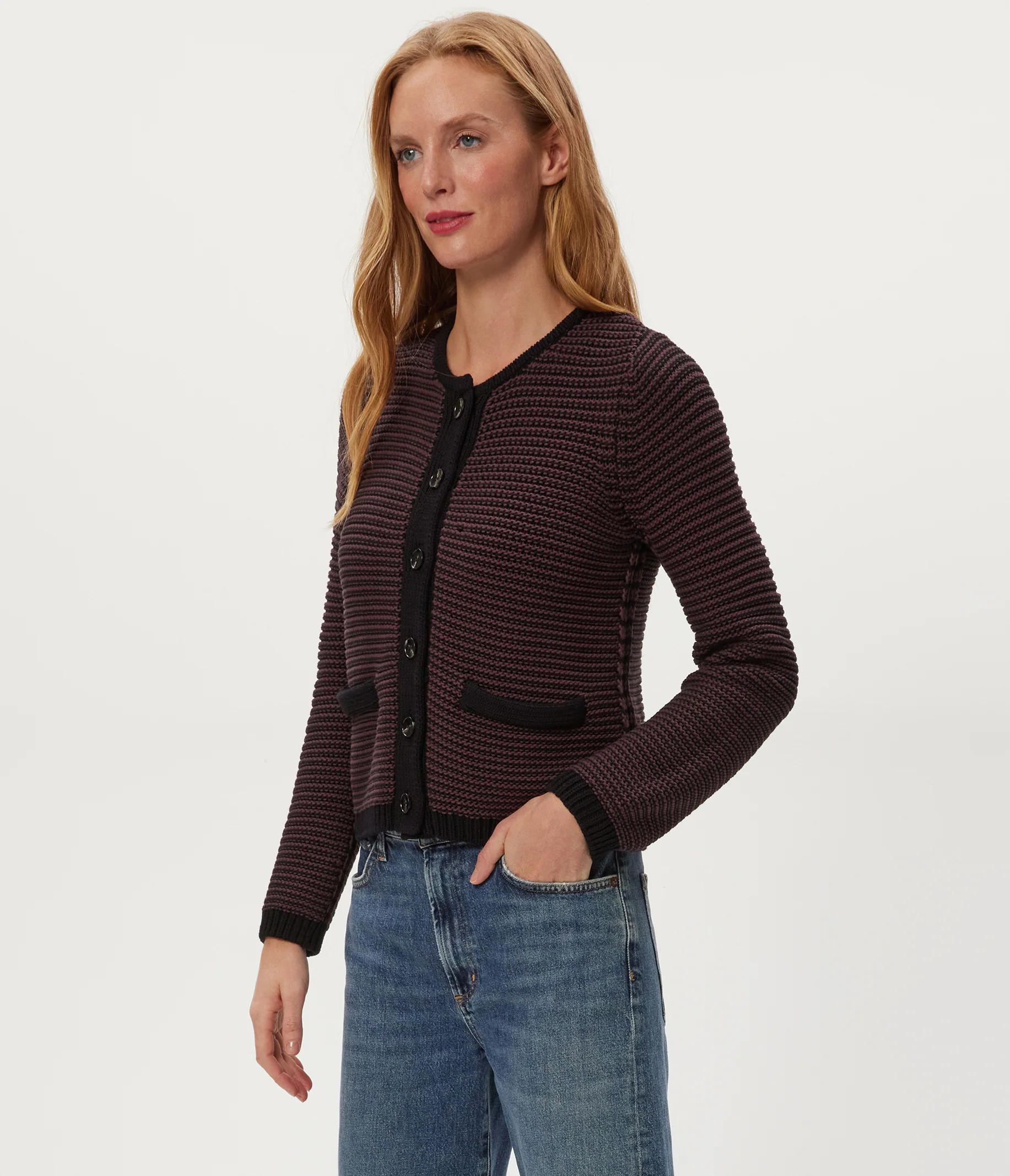 Kaden Striped Crewneck Cardigan - Image 7