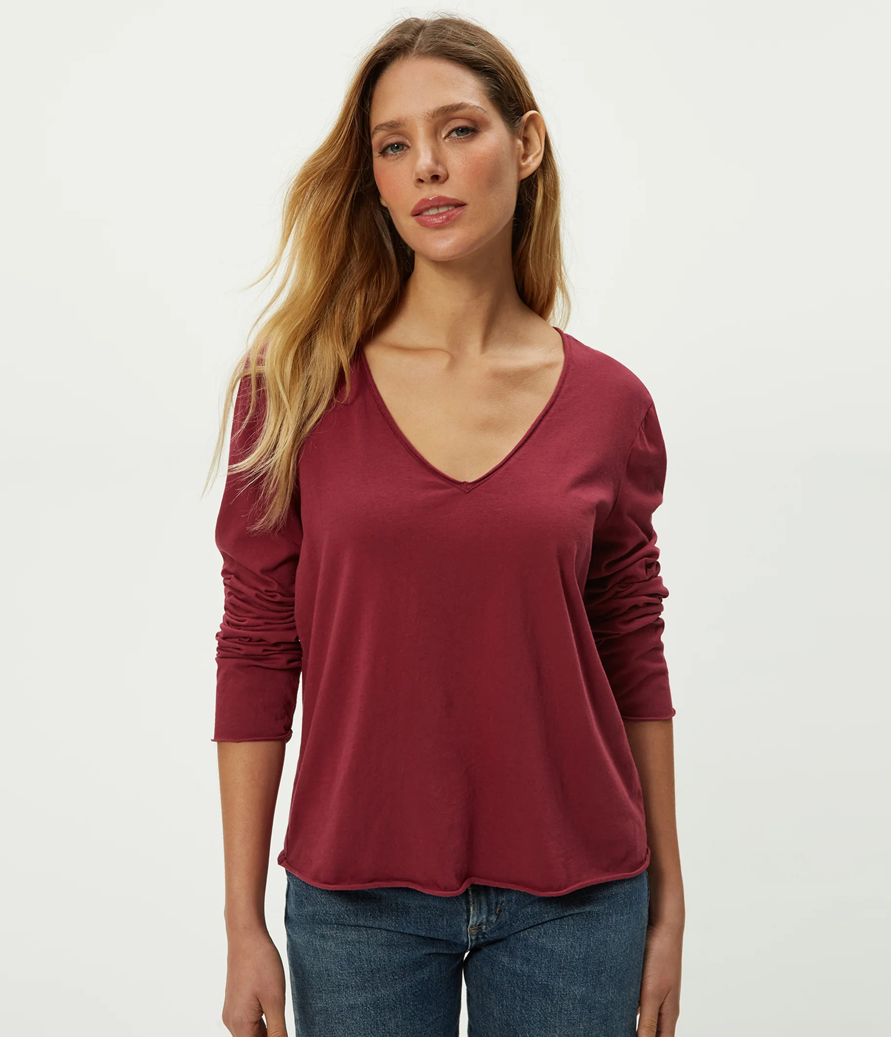 Kailee V-Neck Long Sleeve Tee - Image 24
