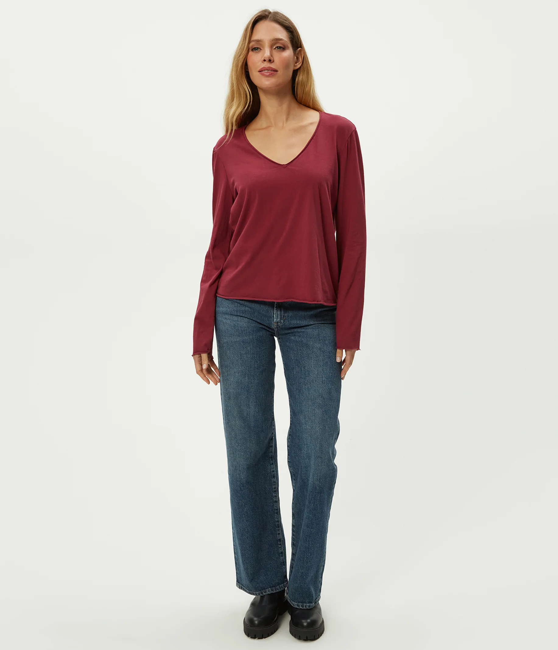 Kailee V-Neck Long Sleeve Tee - Image 25
