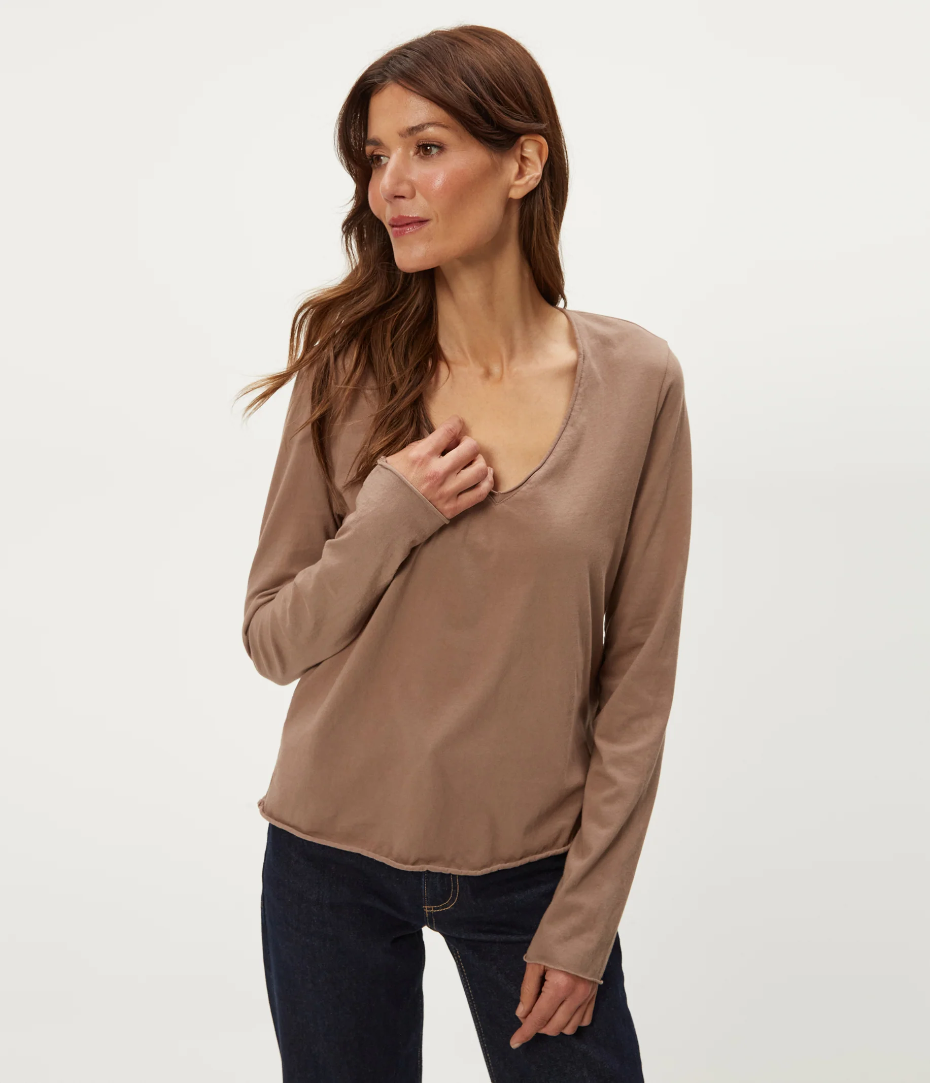 Kailee V-Neck Long Sleeve Tee - Image 30