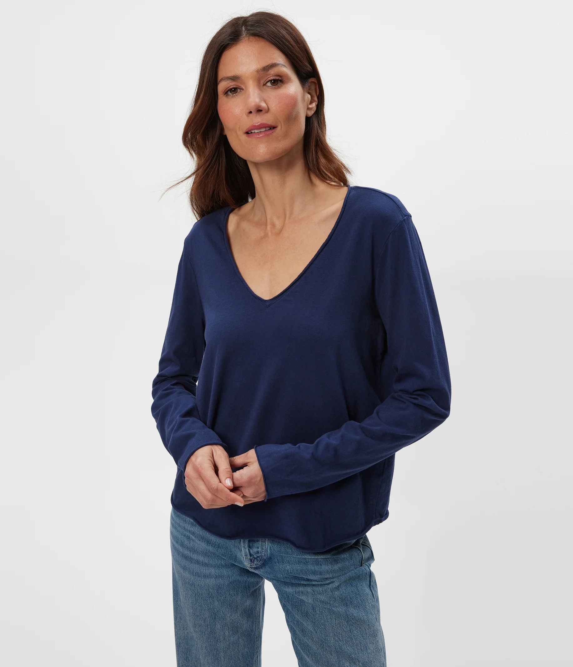 Kailee V-Neck Long Sleeve Tee - Image 36