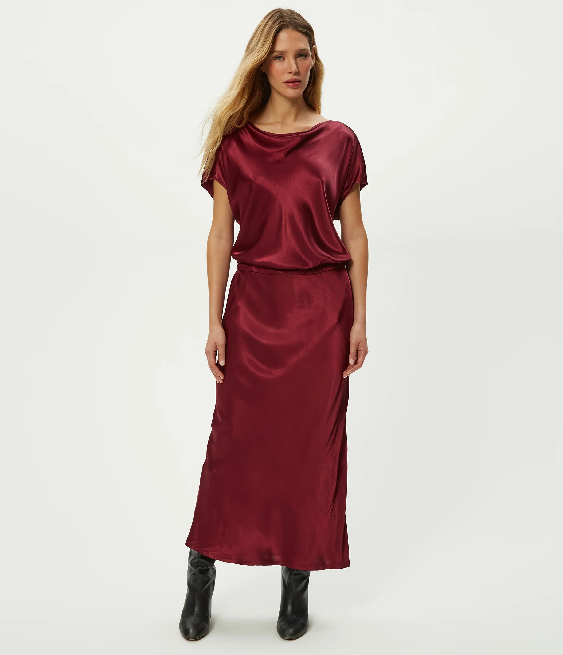 Karter Satin Midi Dress - Image 10