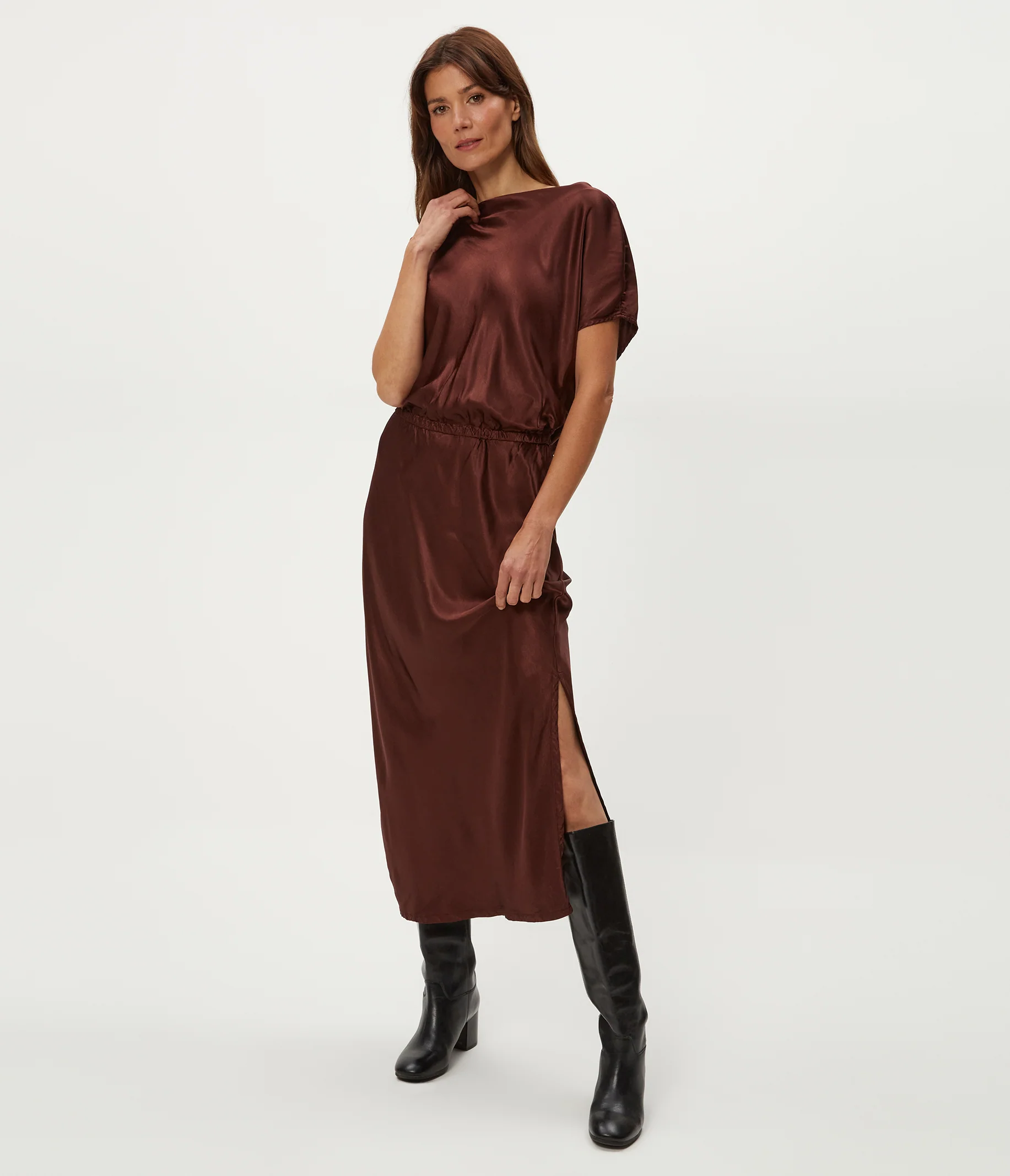Karter Satin Midi Dress - Image 5