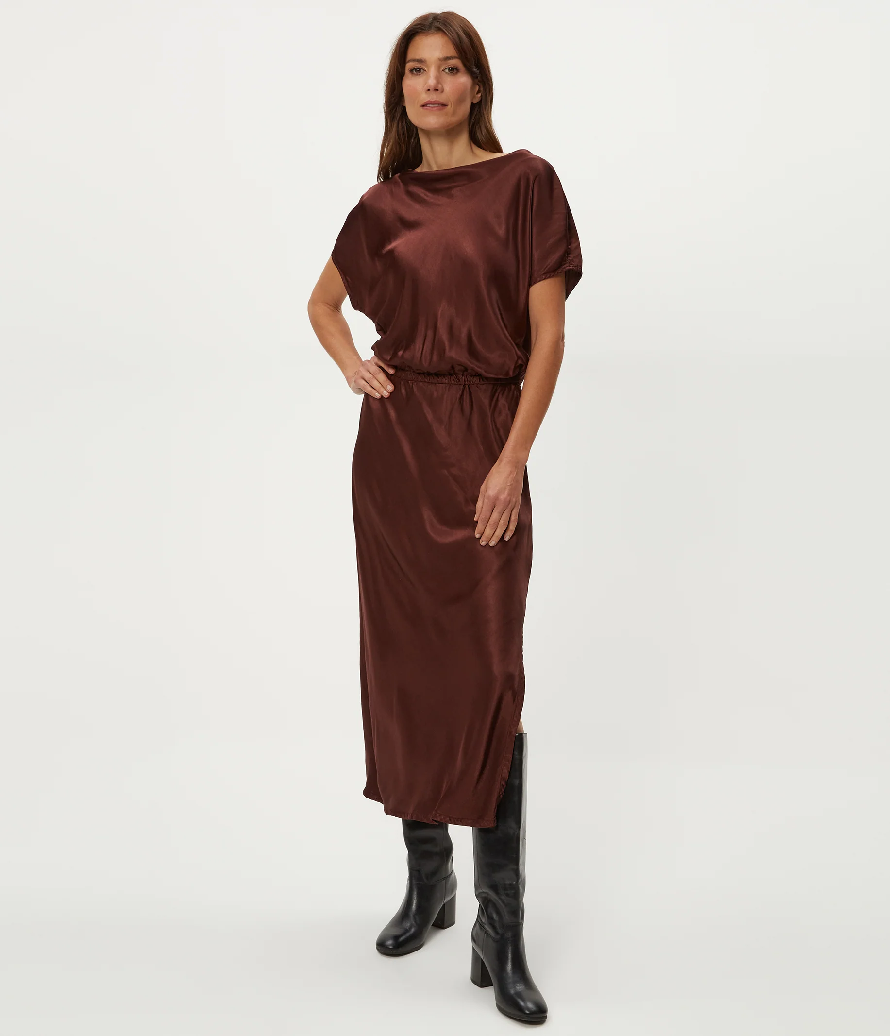 Karter Satin Midi Dress - Image 6
