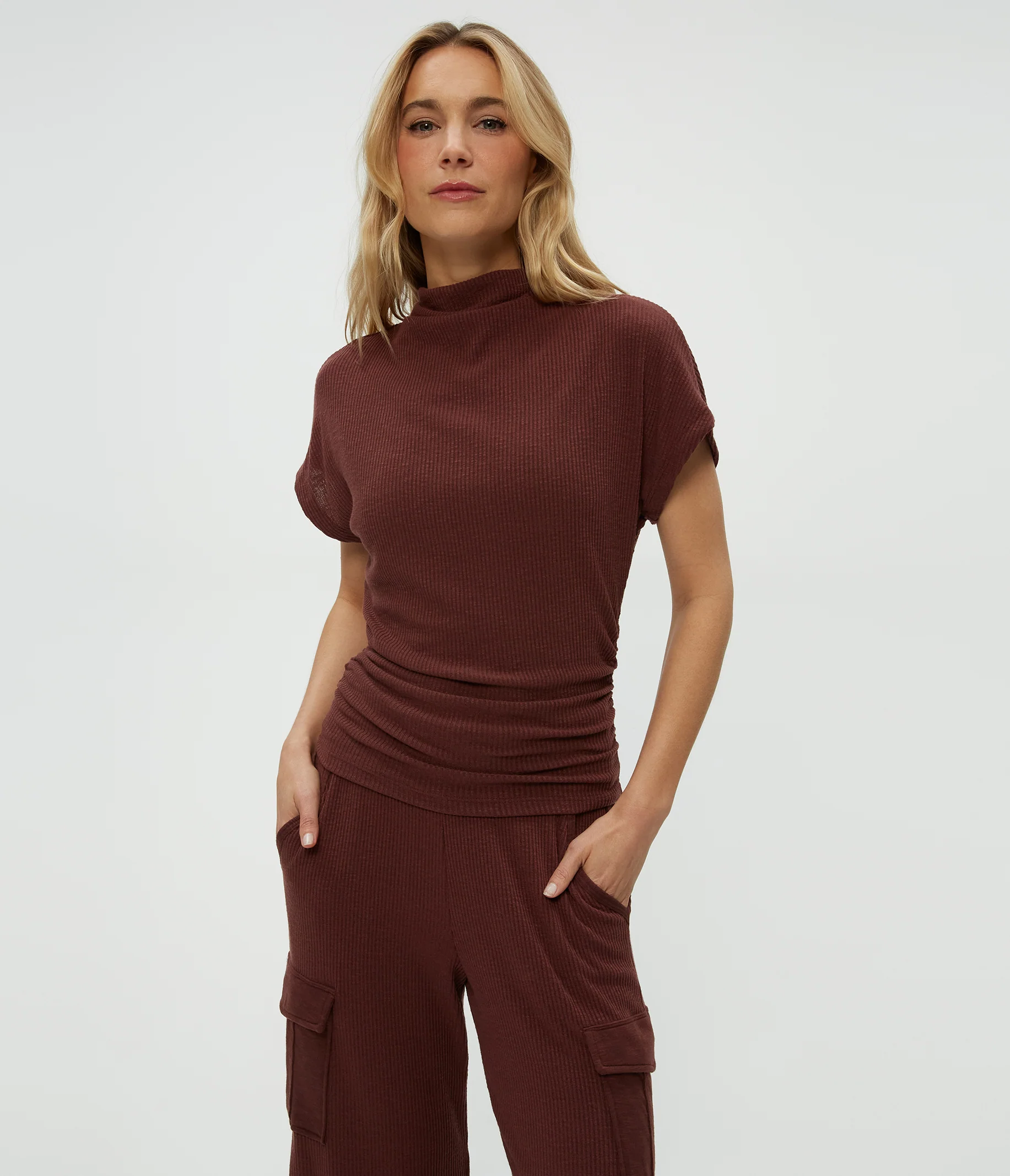 Lara Ribbed Mock Neck Top - Image 5