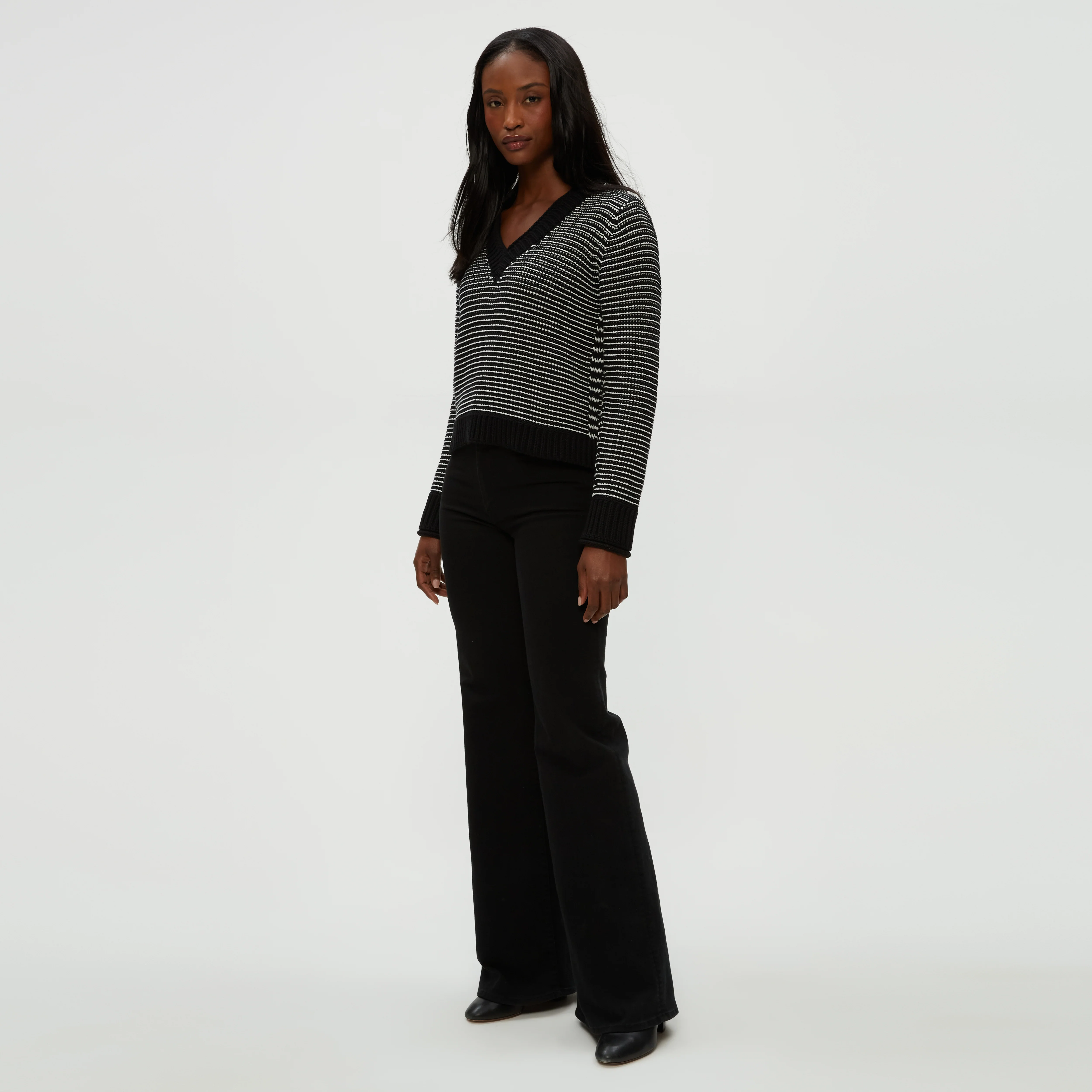 Linda Striped V-Neck Pullover - Image 6