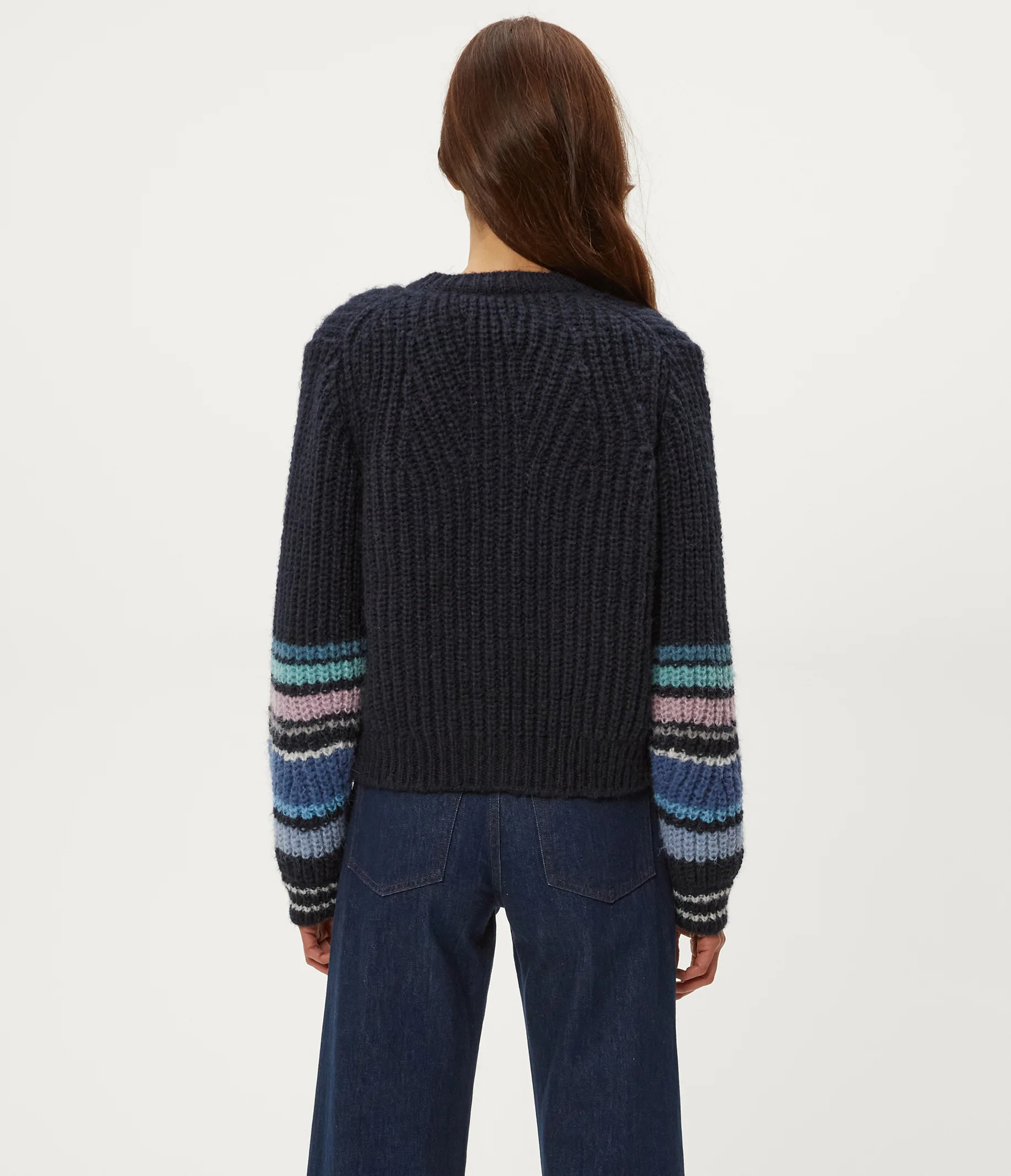 Lumi Striped Crew Cardigan - Image 4