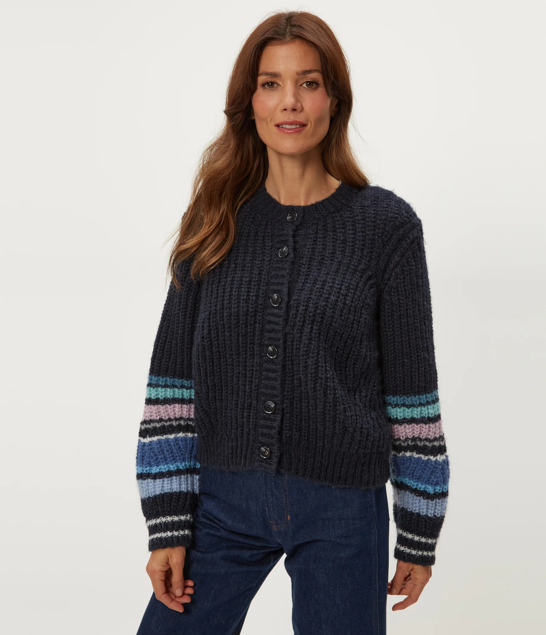 Lumi Striped Crew Cardigan - Image 5