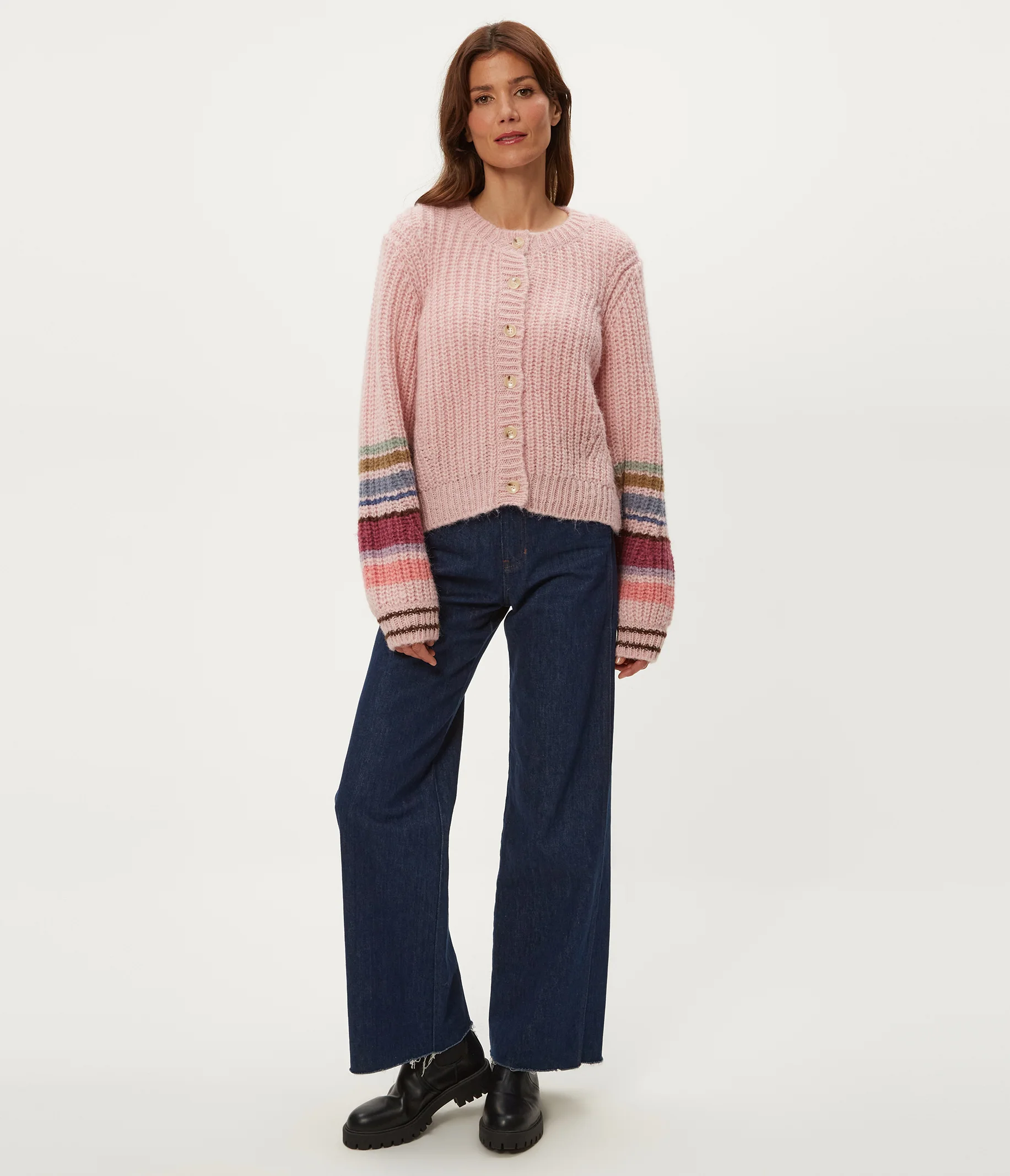 Lumi Striped Crew Cardigan - Image 6