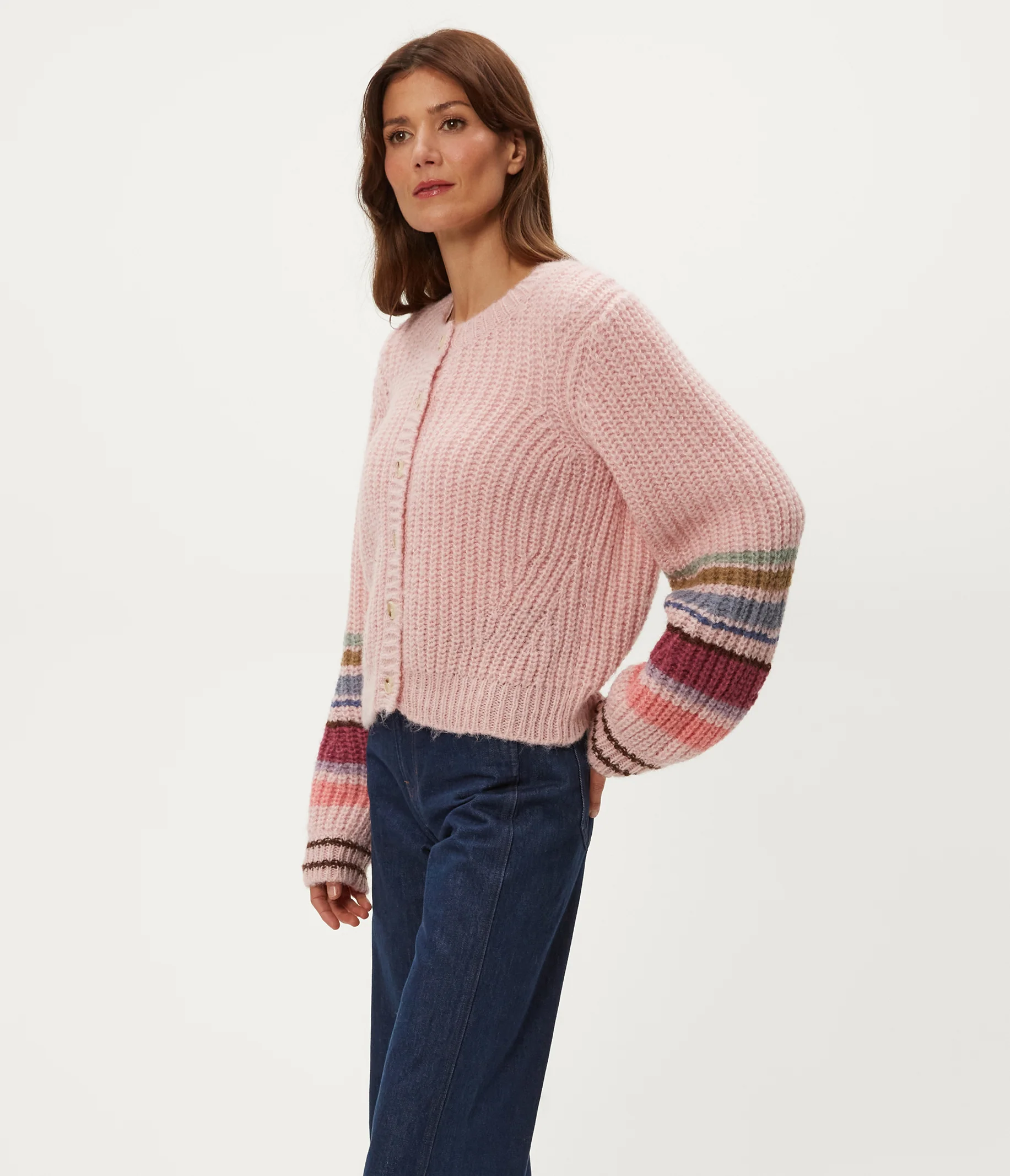 Lumi Striped Crew Cardigan - Image 8