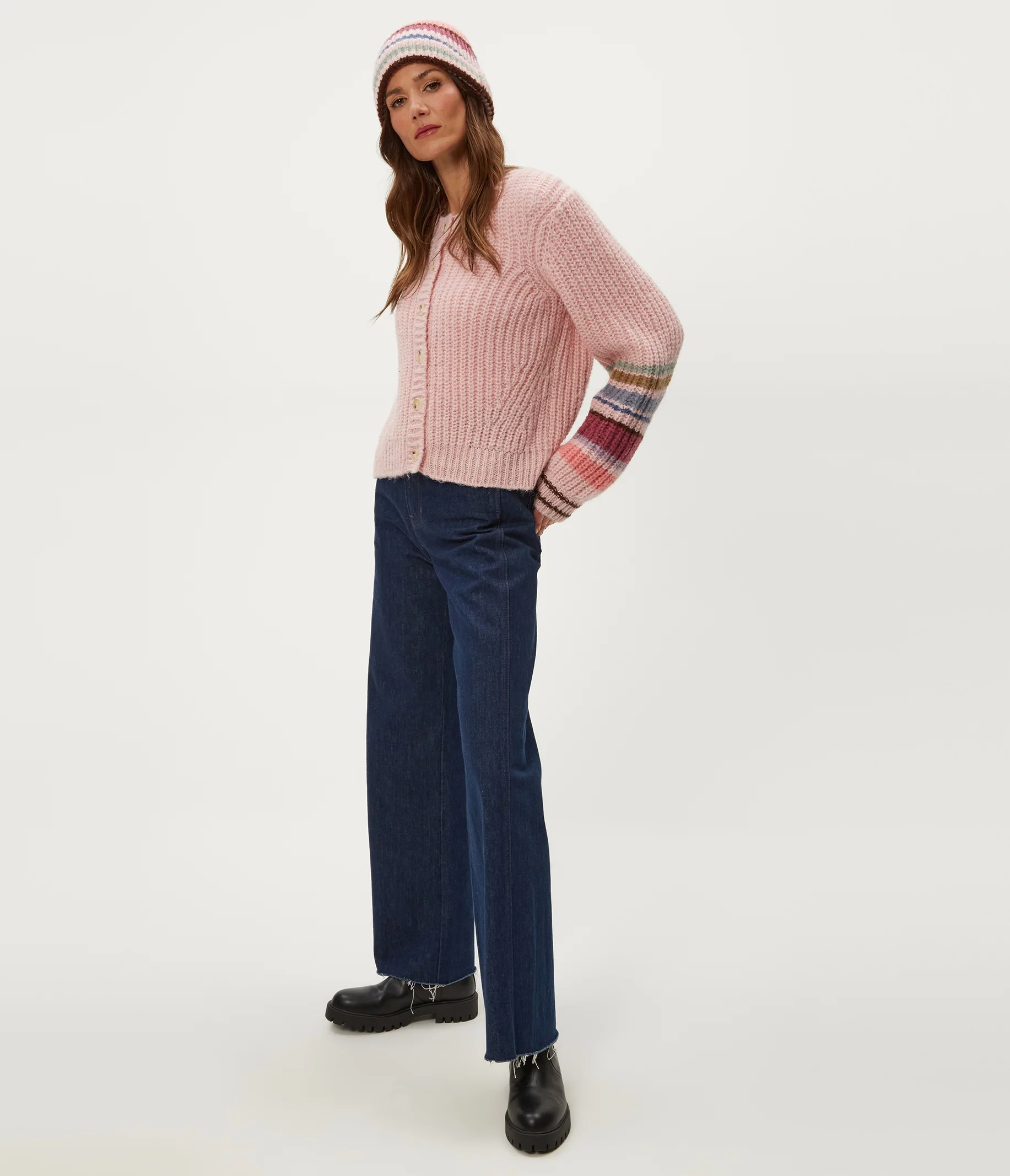 Lumi Striped Crew Cardigan - Image 9