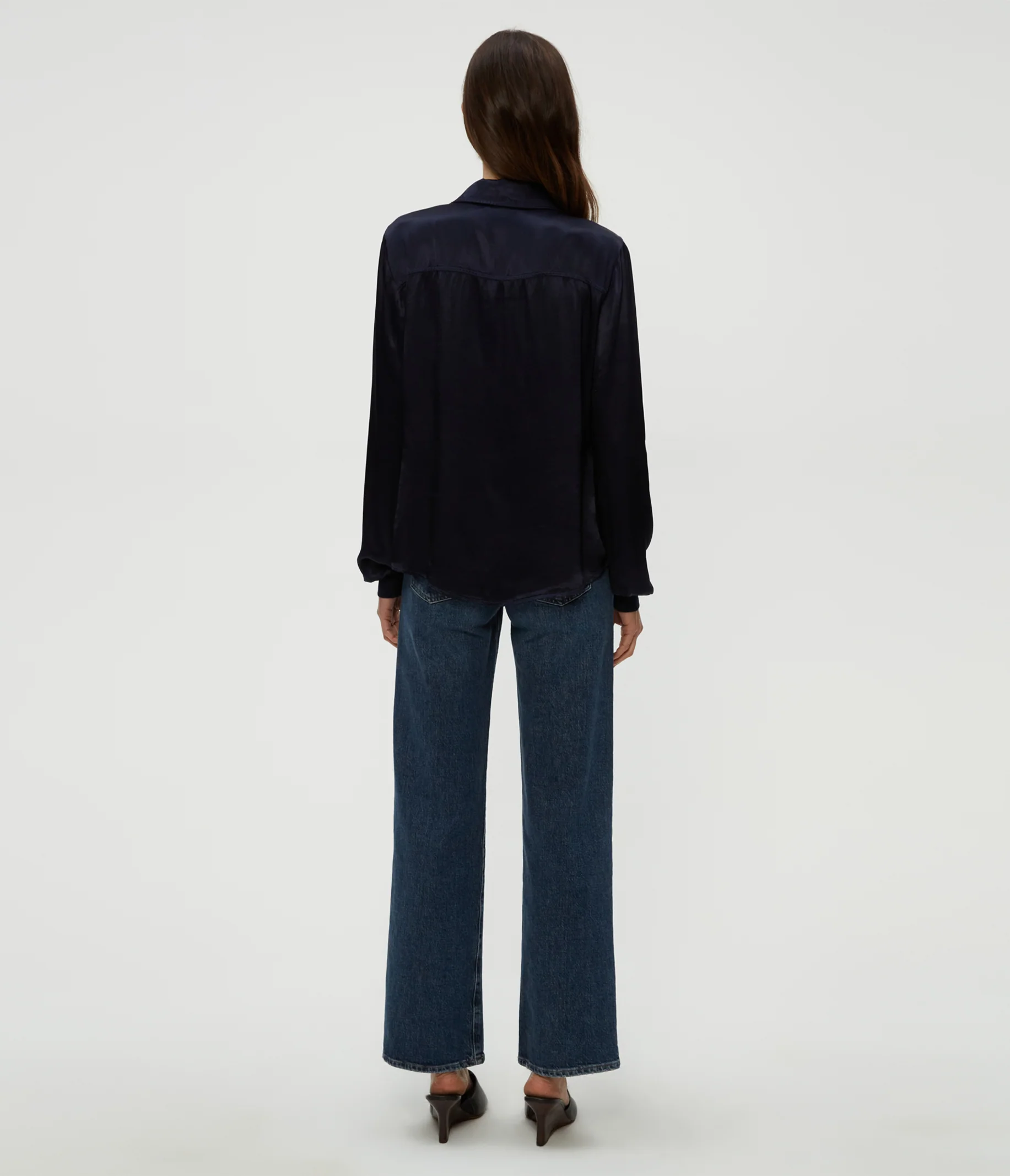 Meredith Satin Button Down Shirt - Image 27