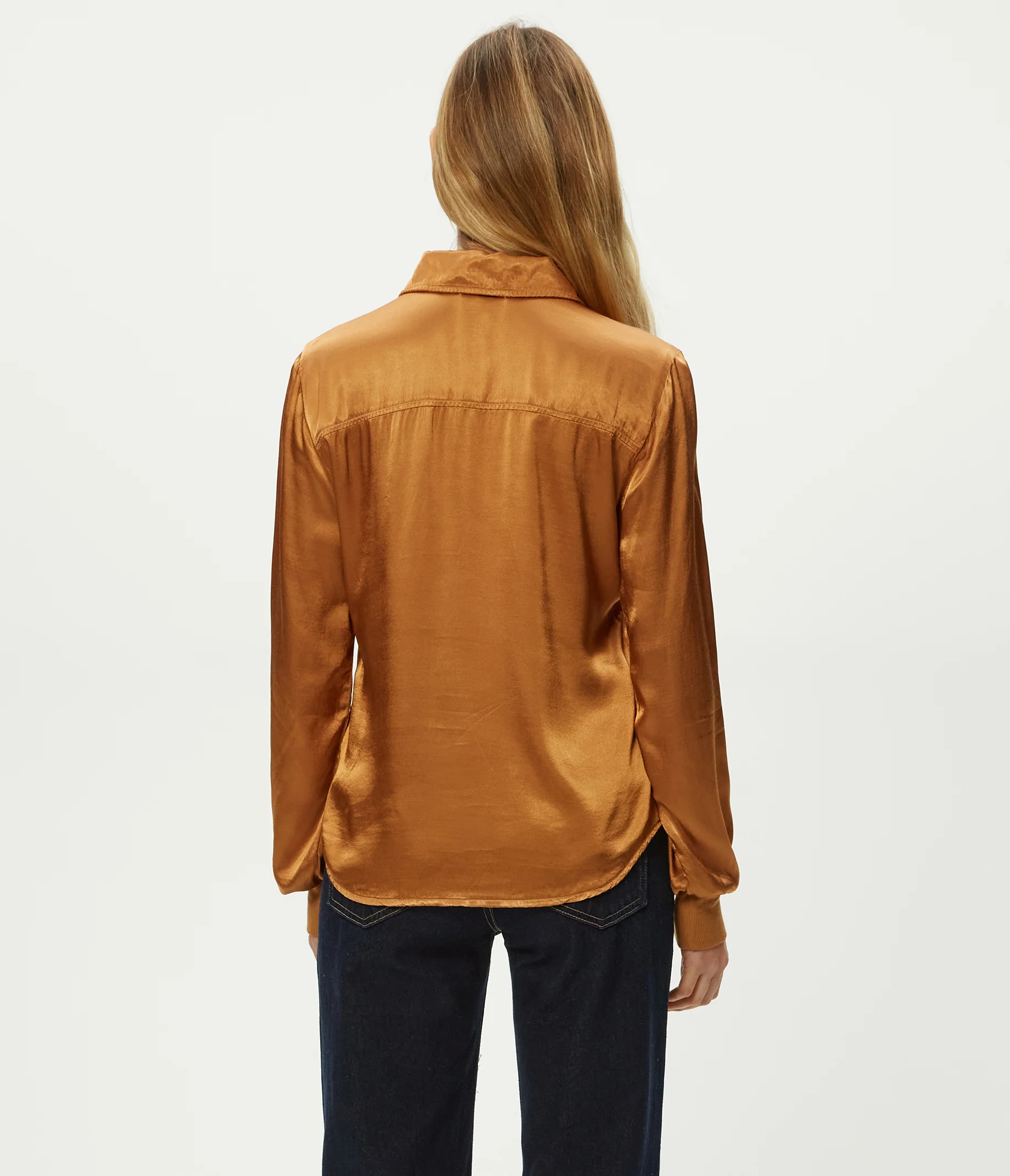 Meredith Satin Button Down Shirt - Image 4