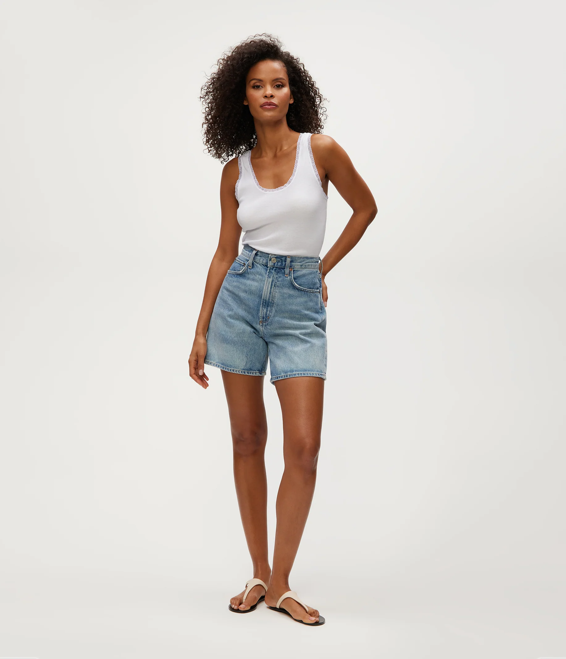 Miley Supima Rib Lace Tank - Image 10