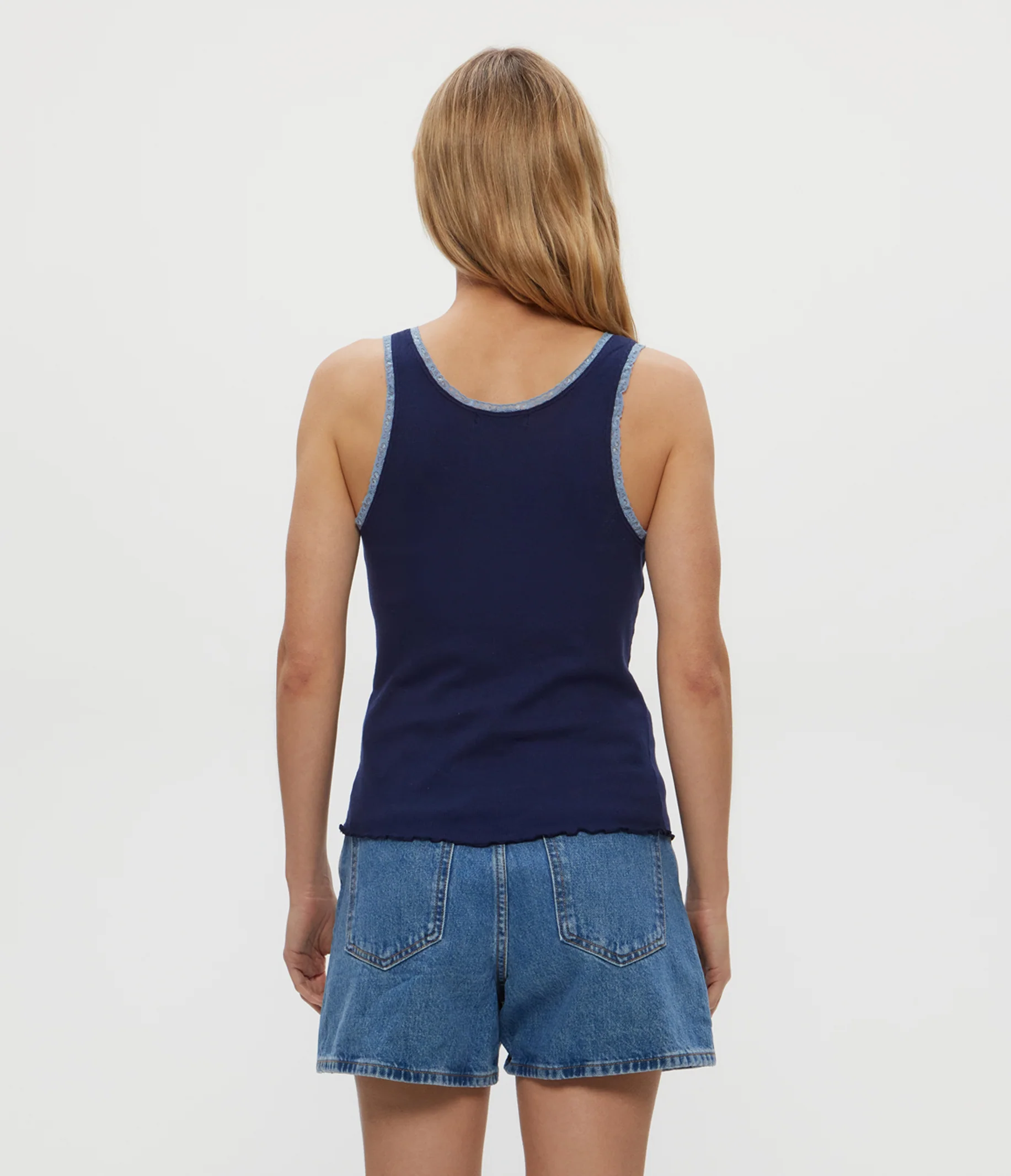 Miley Supima Rib Lace Tank - Image 8
