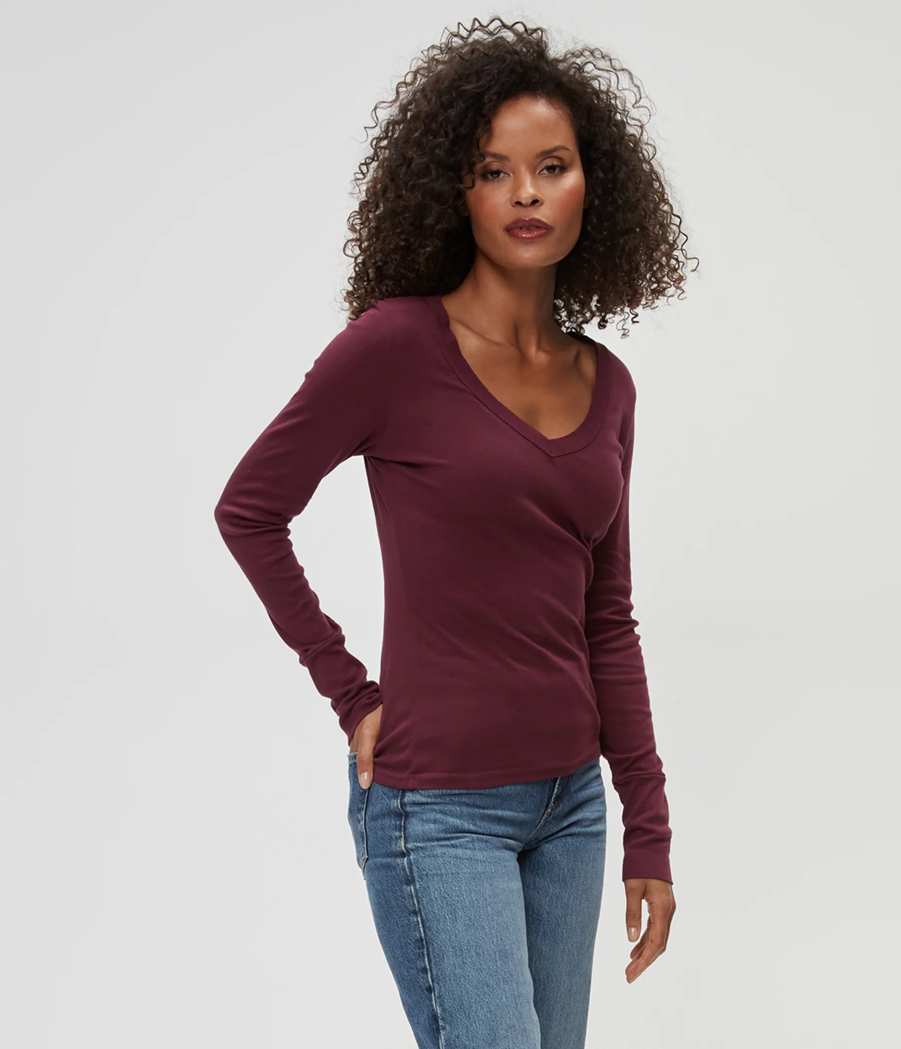 Molly Supima V-Neck Tee - Image 63