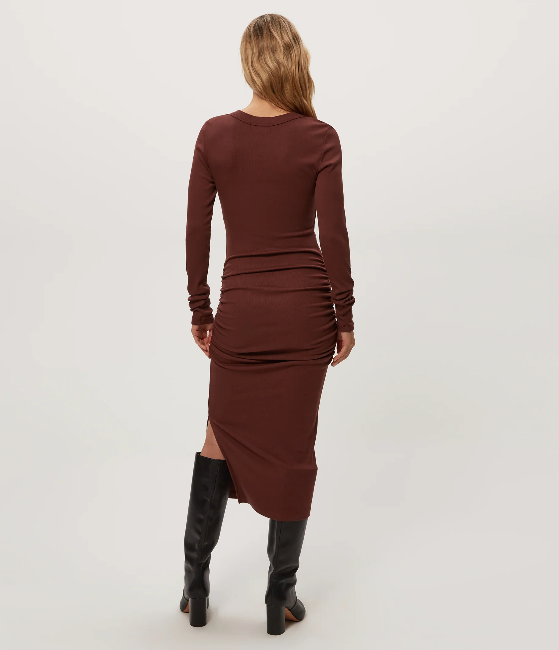 Nova Ribbed V-Neck Dress - Image 12