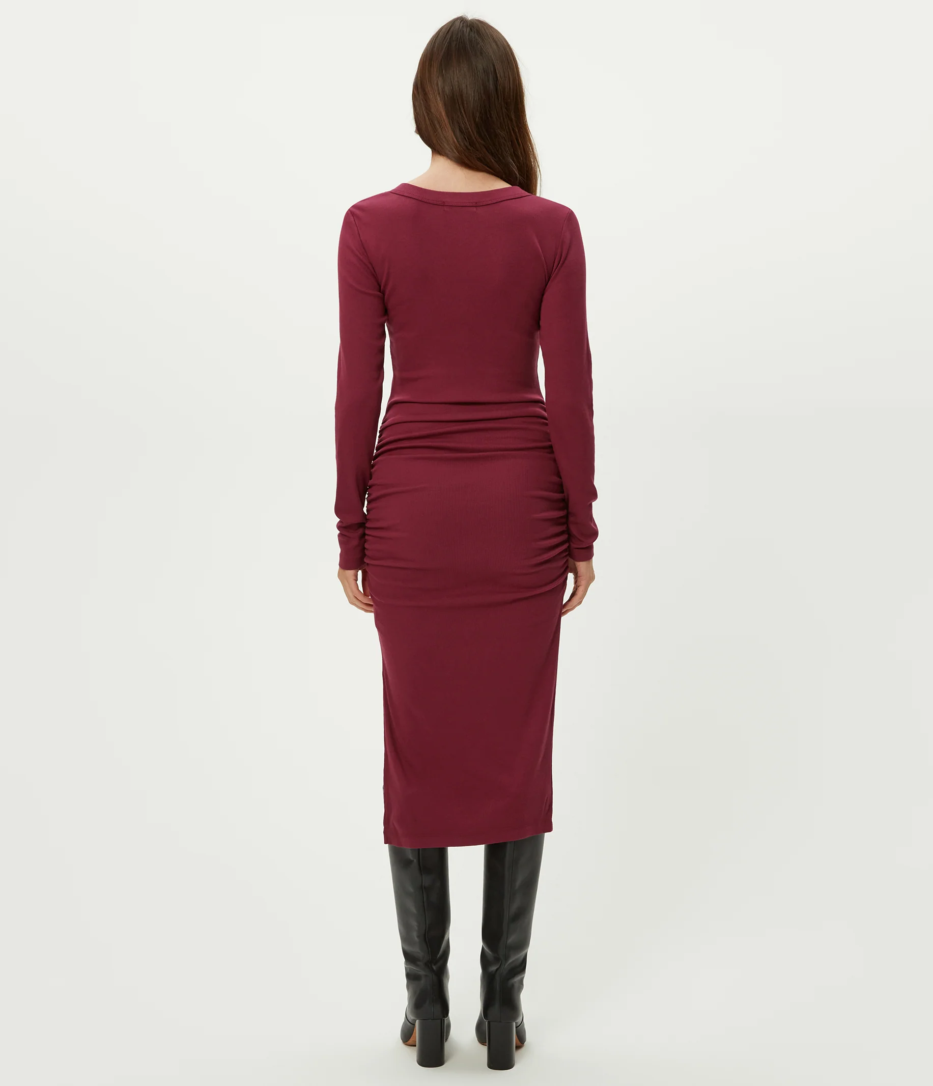 Nova Ribbed V-Neck Dress - Image 4