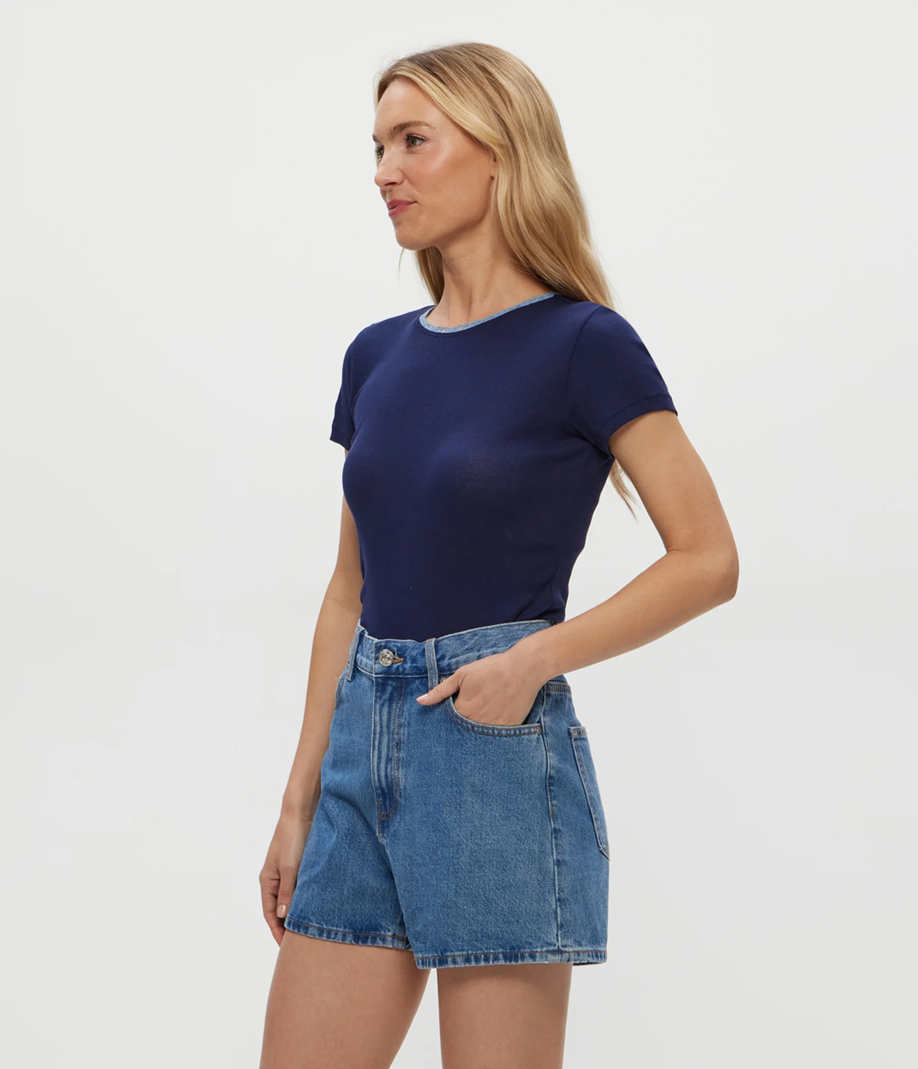 Paisley Supima Rib Lace Tee - Image 15