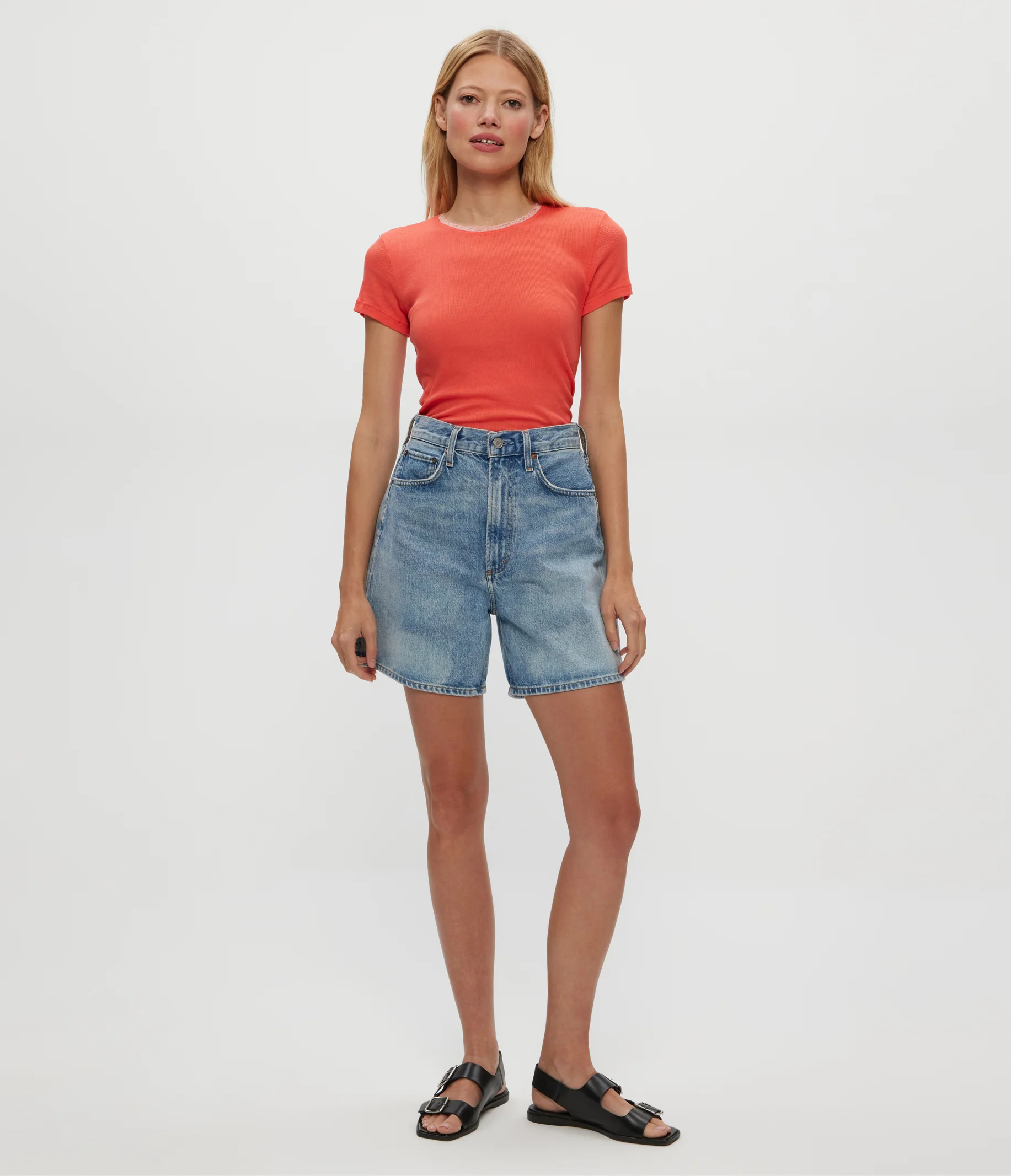 Paisley Supima Rib Lace Tee - Image 2