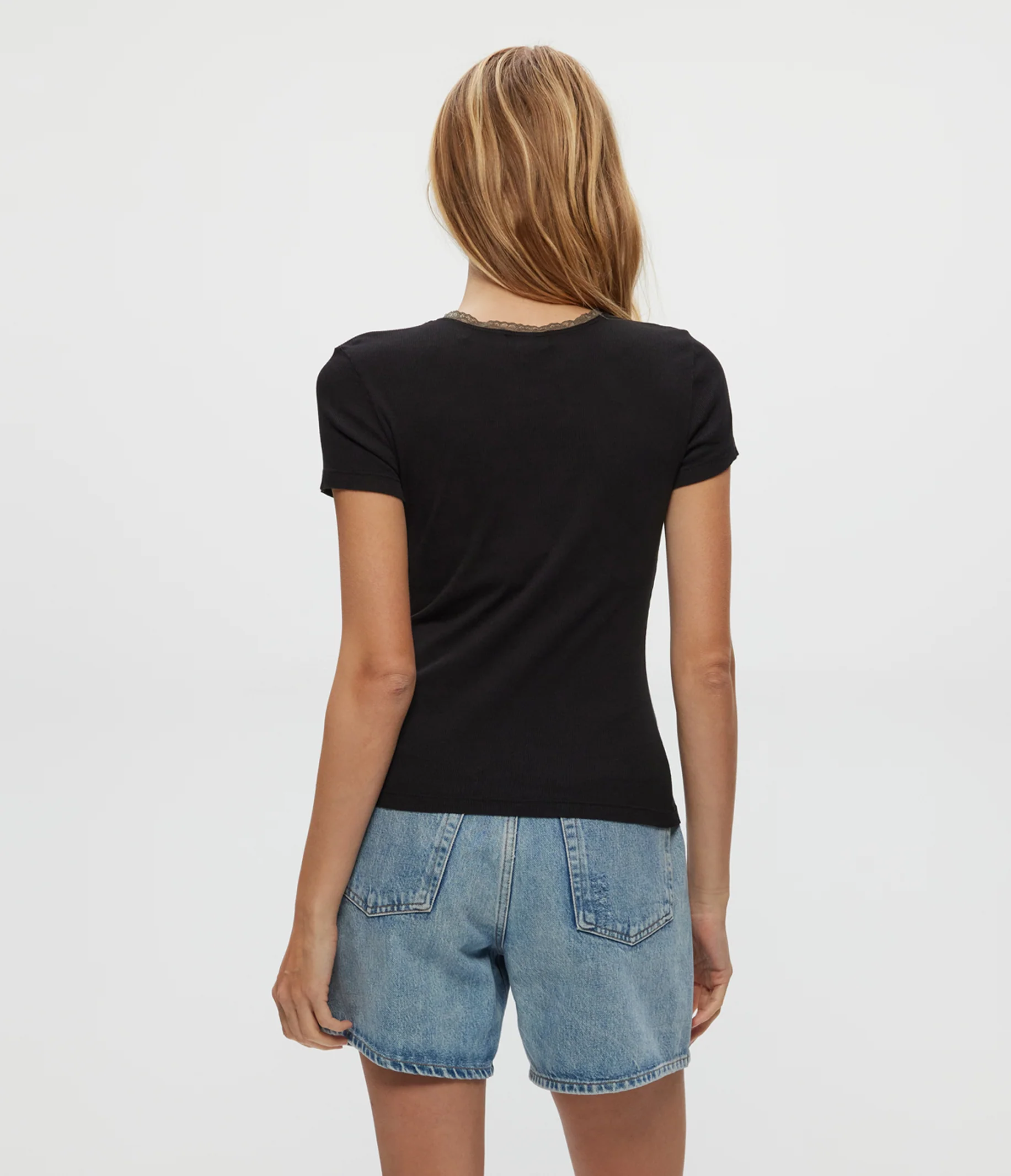 Paisley Supima Rib Lace Tee - Image 24