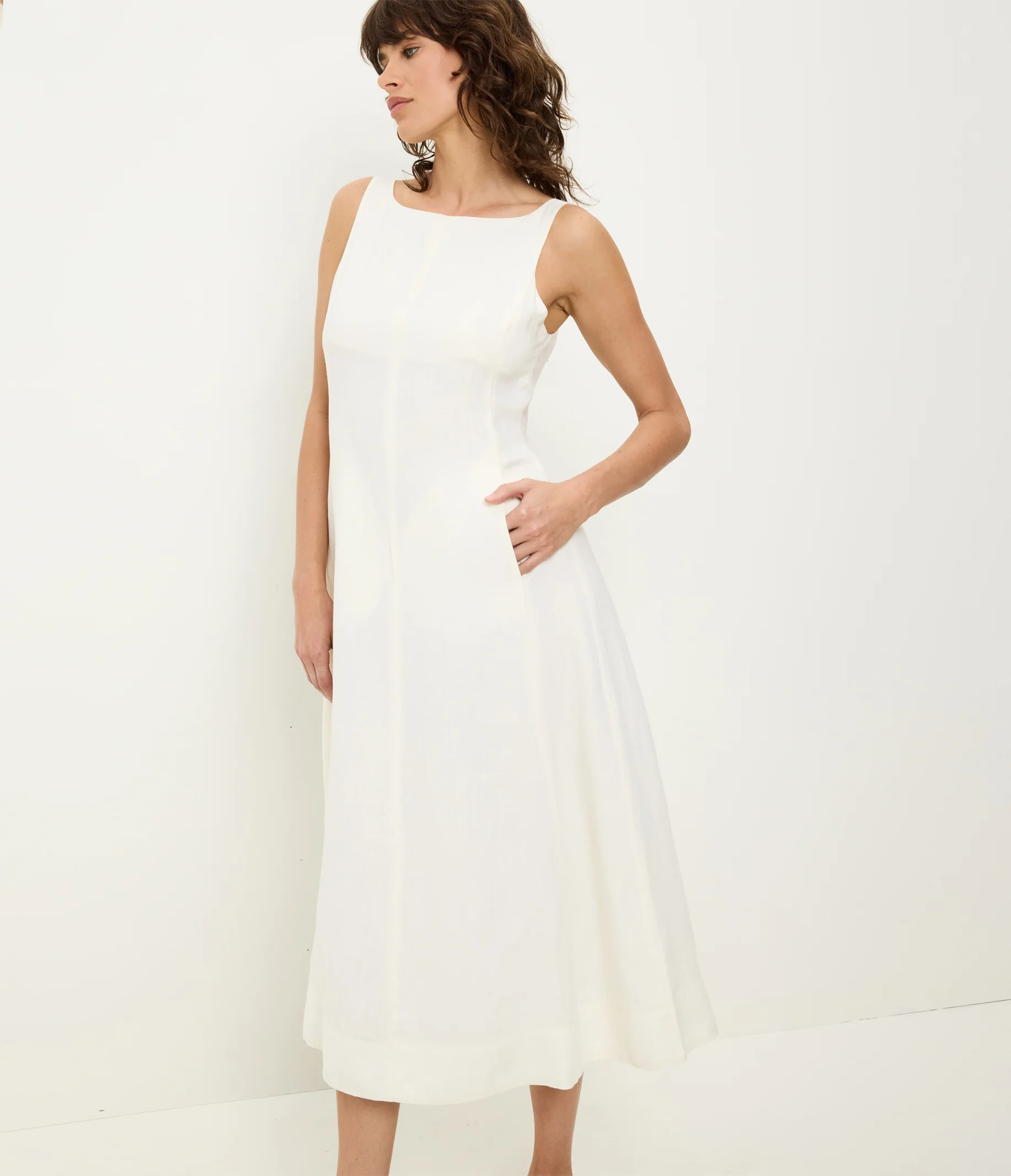 Palmira Linen Midi Dress - Image 3
