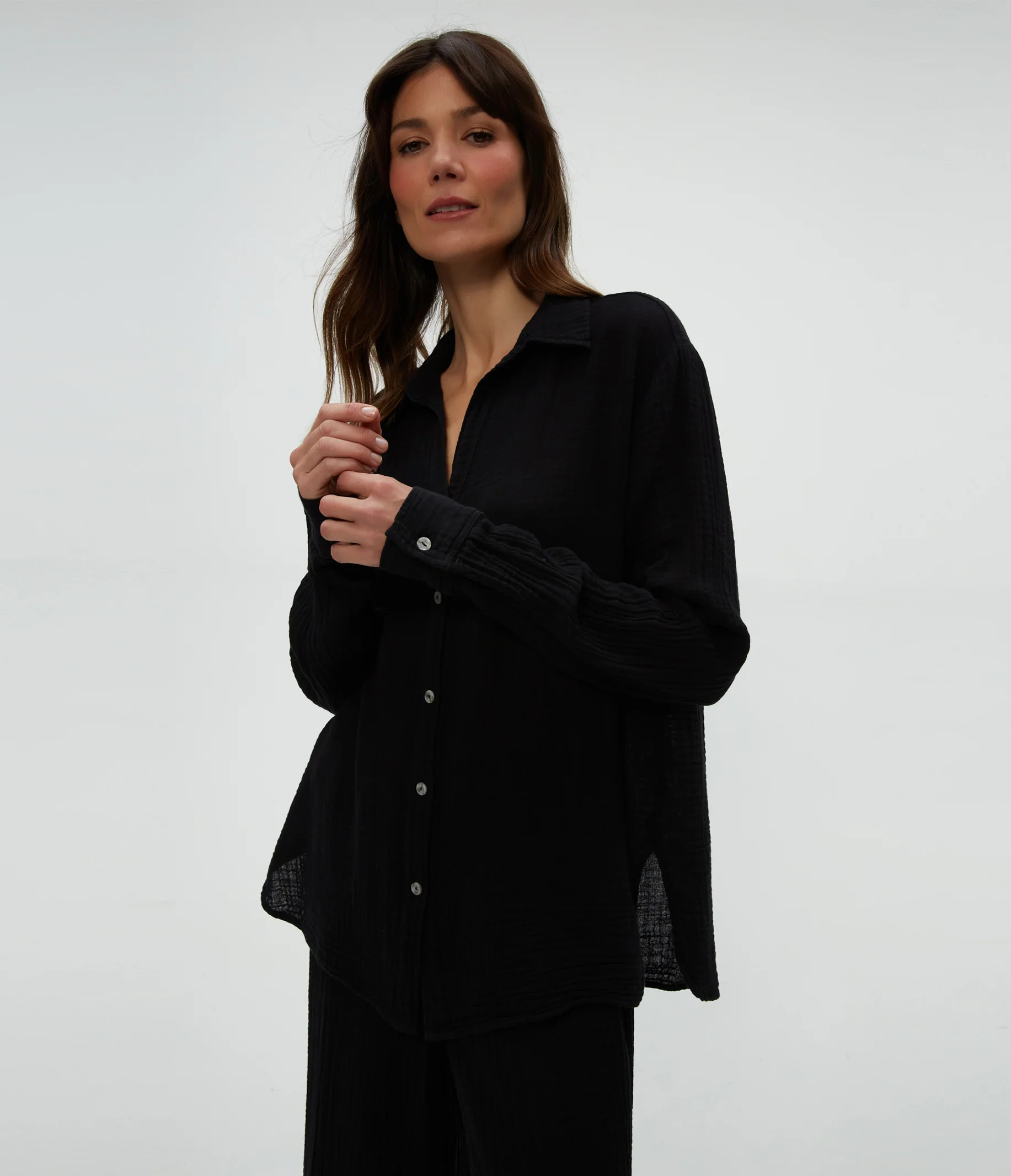 Petite Leo Gauze Button Down Shirt - Image 17