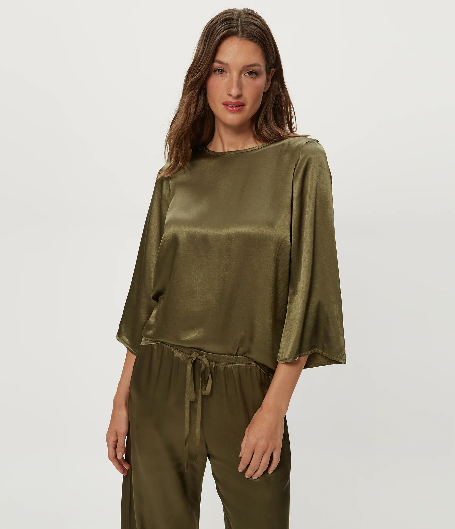 Rachelle Satin Boat Neck Top - Image 11