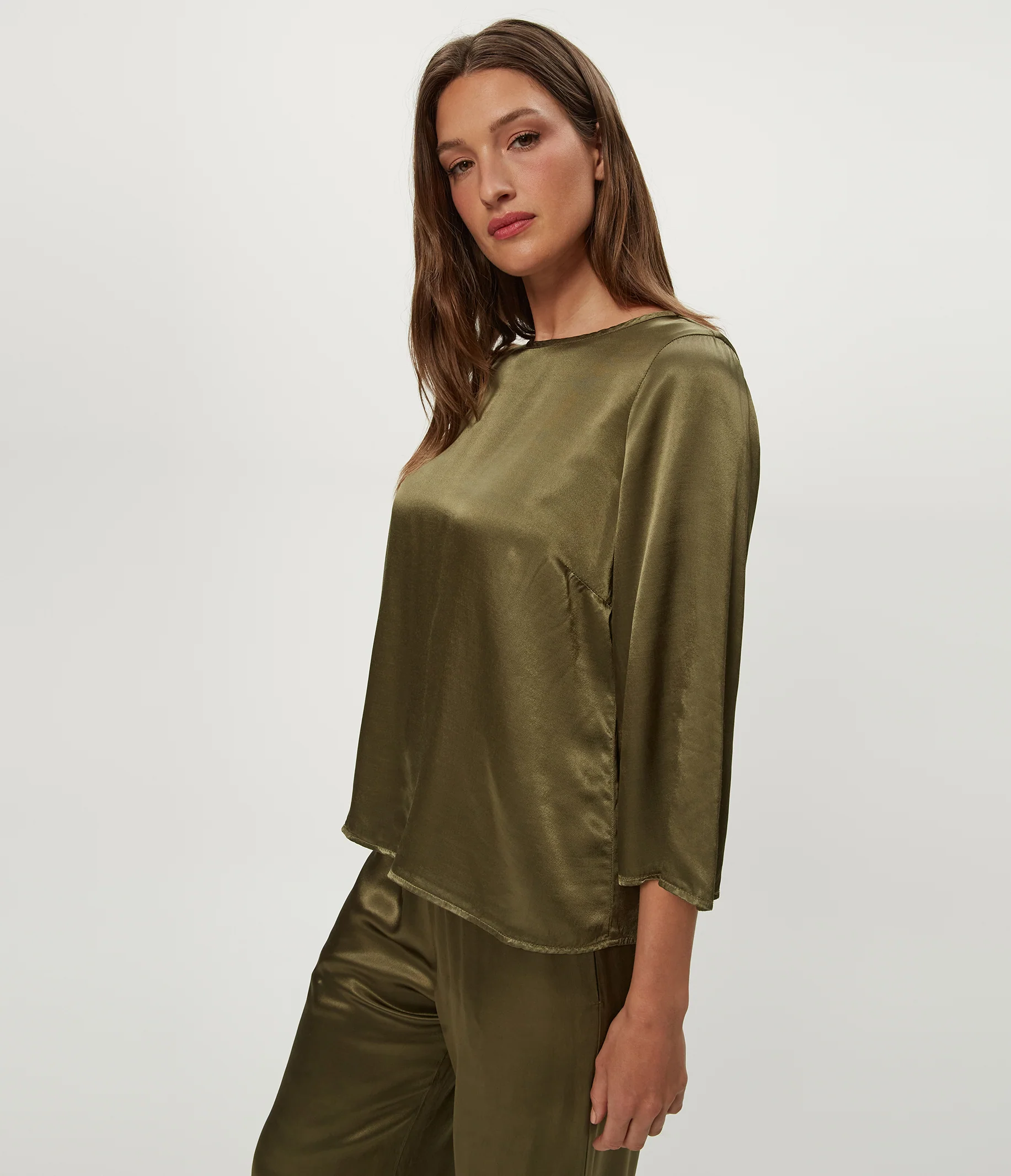 Rachelle Satin Boat Neck Top - Image 13
