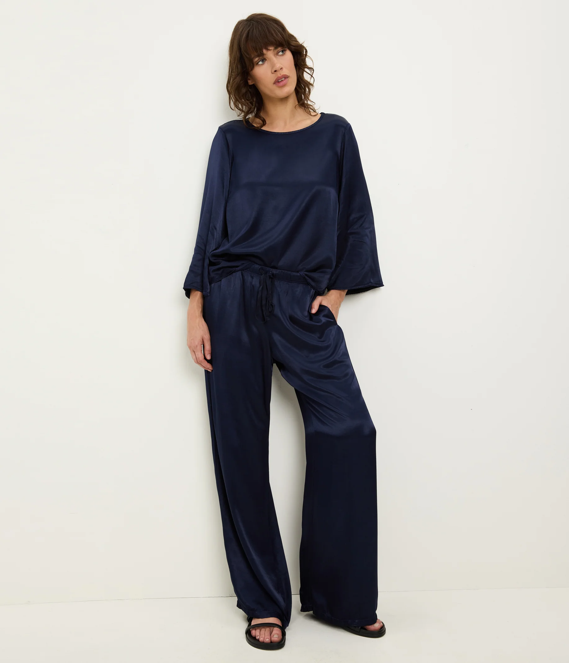 Rachelle Satin Boat Neck Top - Image 2