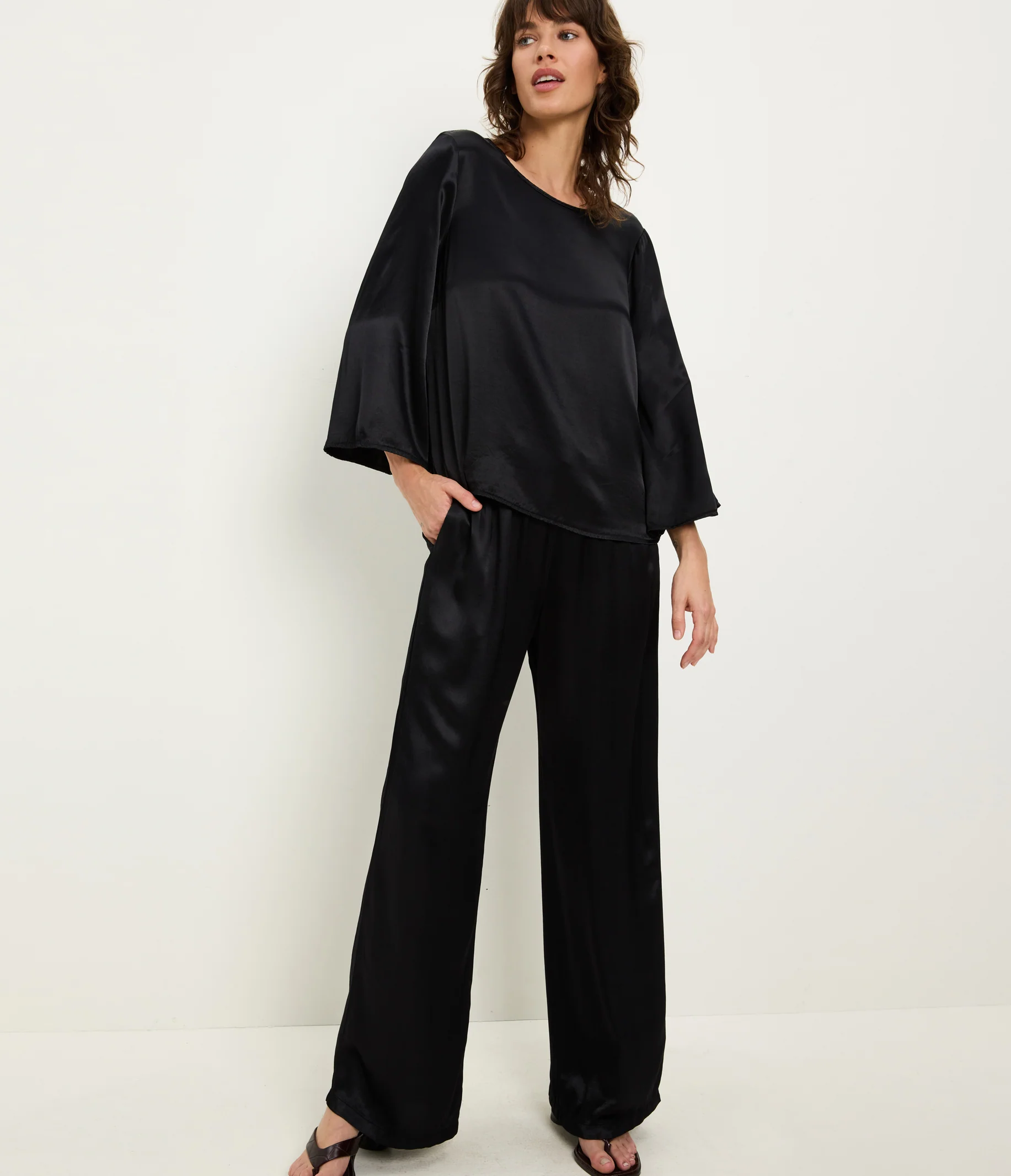 Rachelle Satin Boat Neck Top - Image 7