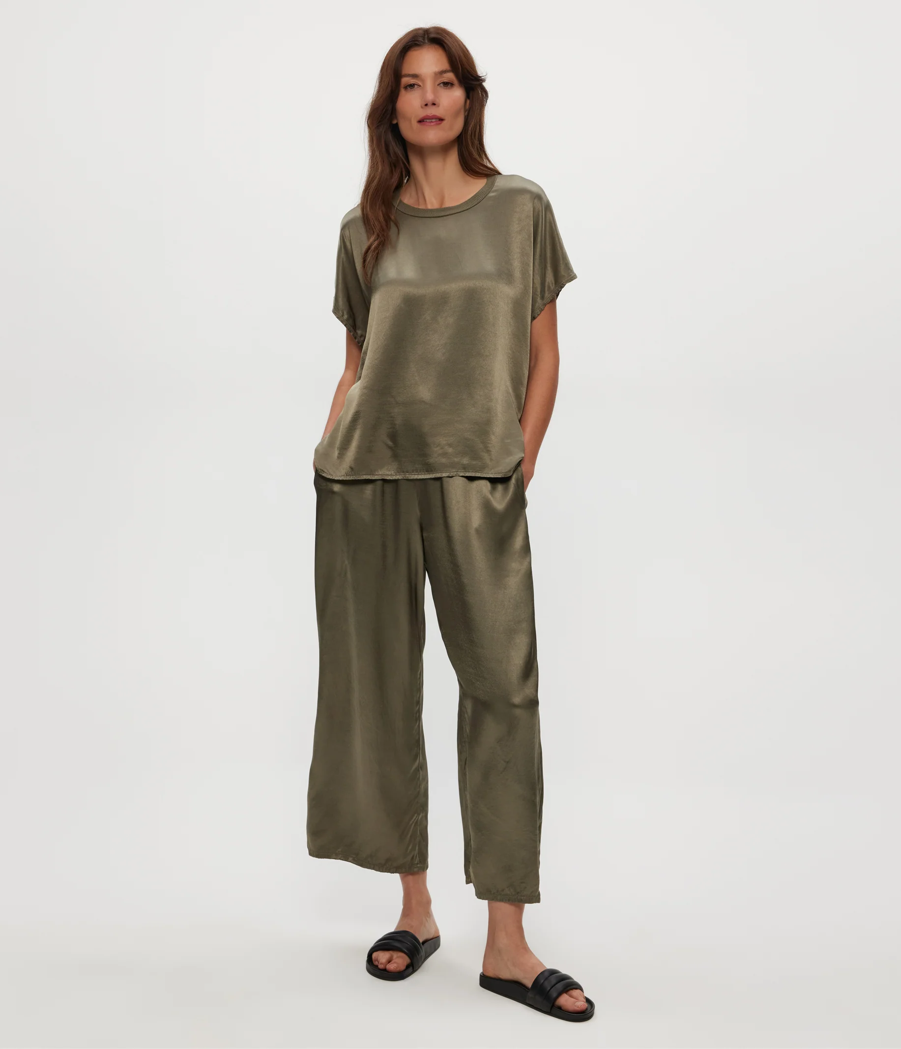 Sacha Satin Cropped Pant - Image 2