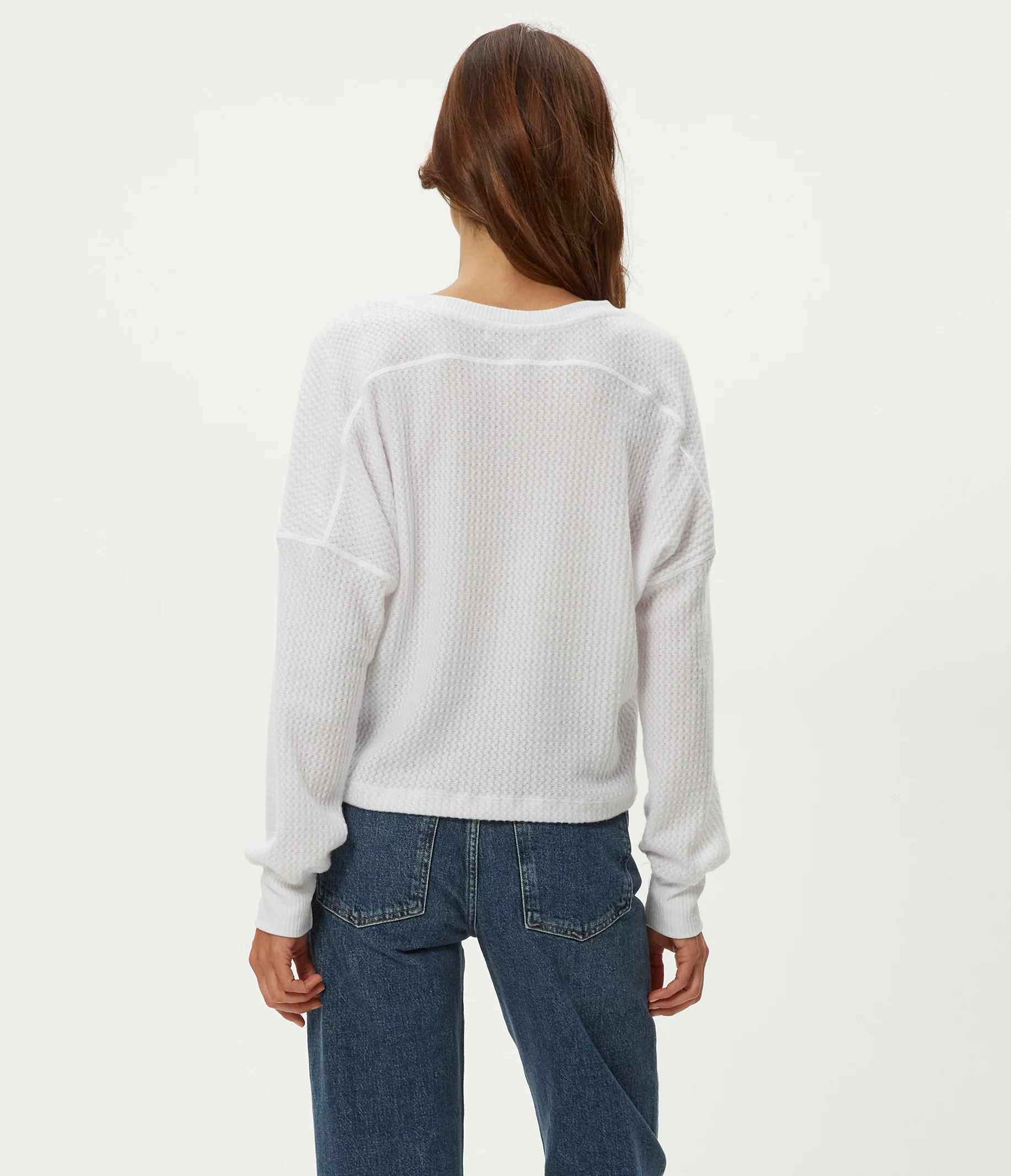 Salma V-Neck Brushed Waffle Top - Image 8