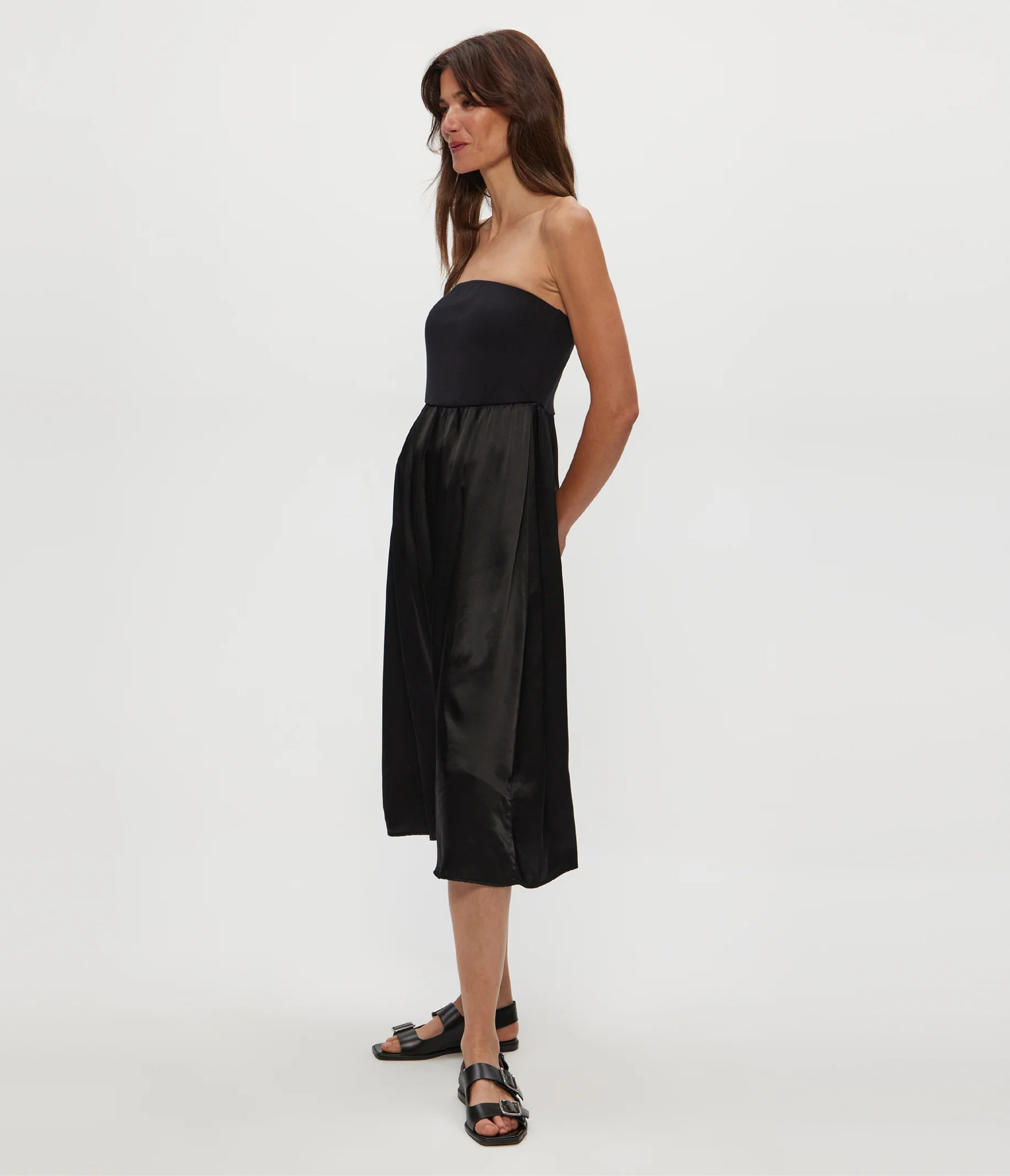 Solange Satin Midi Dress - Image 3