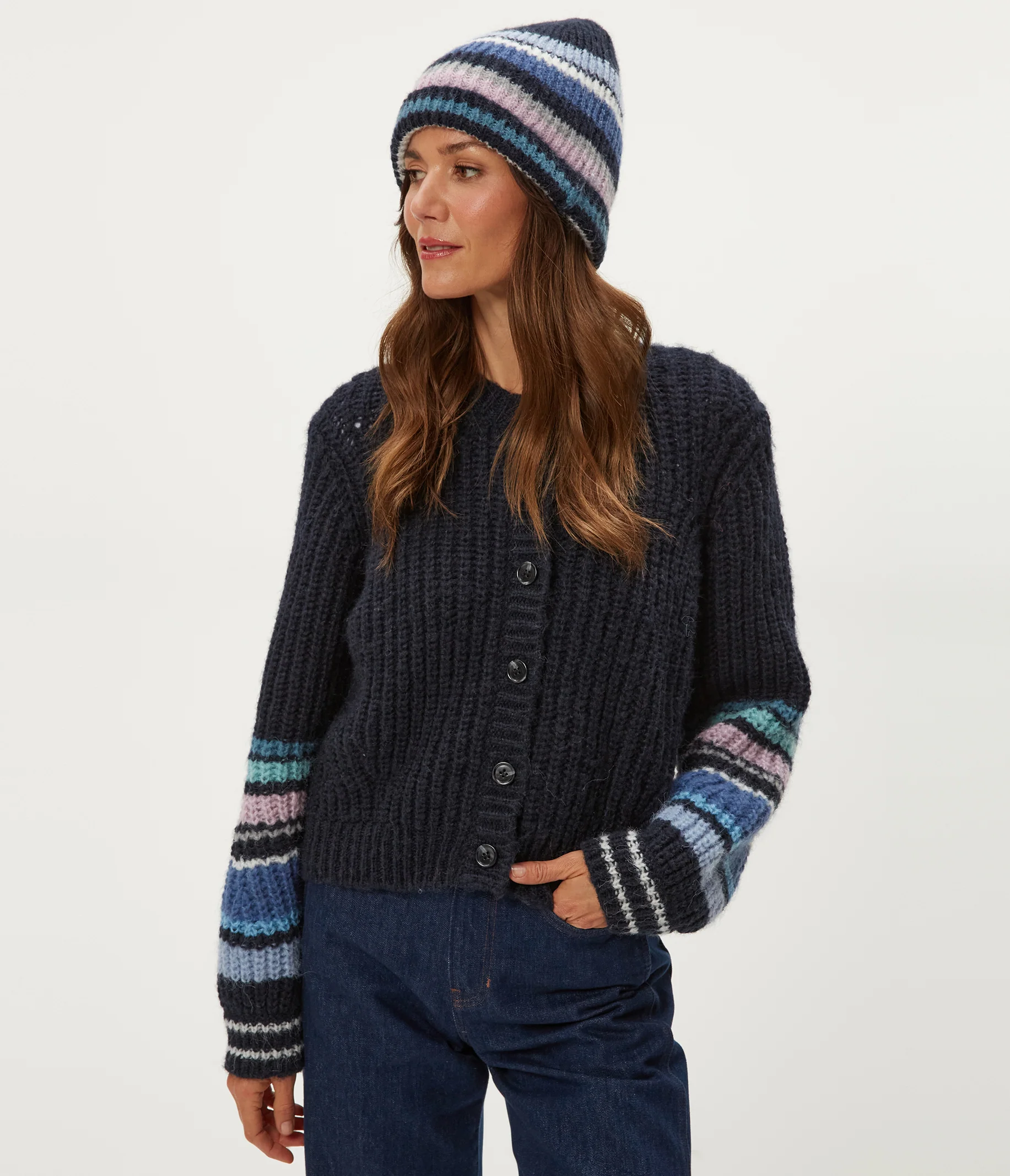 Striped Knit Beanie - Image 7