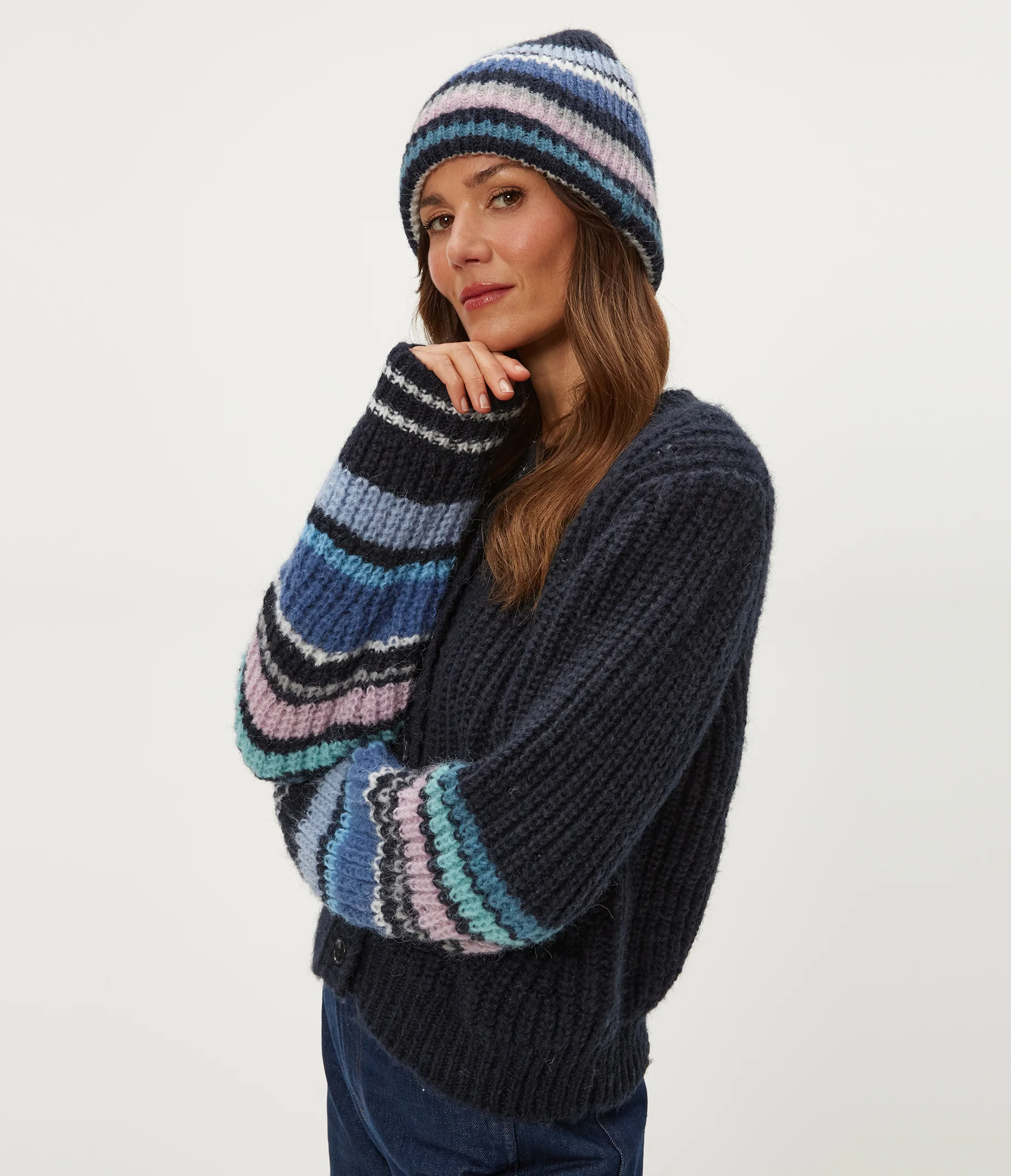 Striped Knit Beanie - Image 8