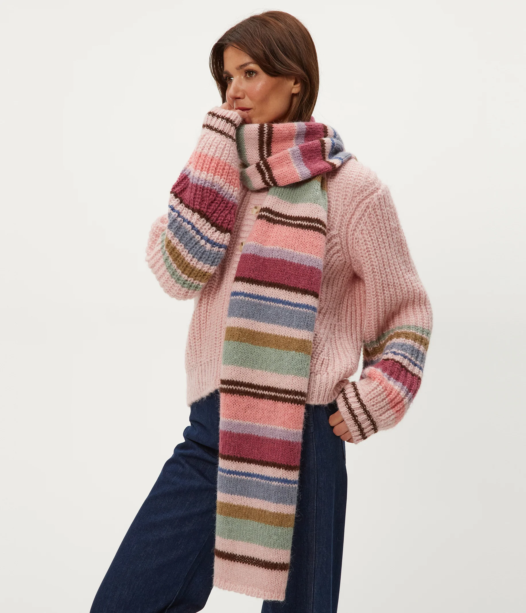 Striped Knit Scarf - Image 6