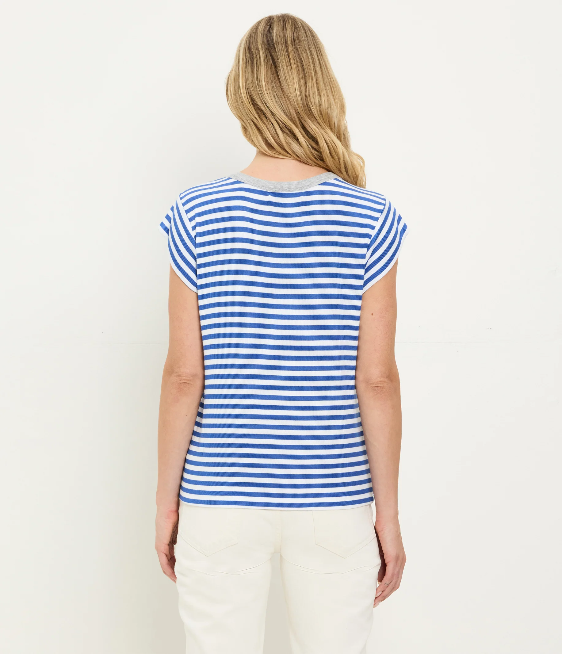 Tanya Striped Power Shoulder Tee - Image 10