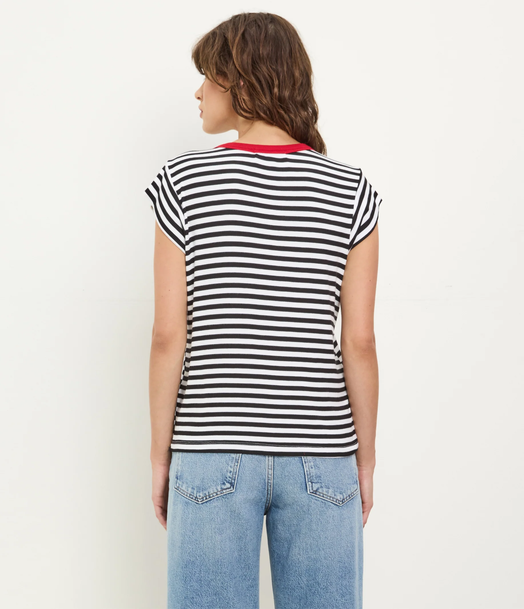 Tanya Striped Power Shoulder Tee - Image 5