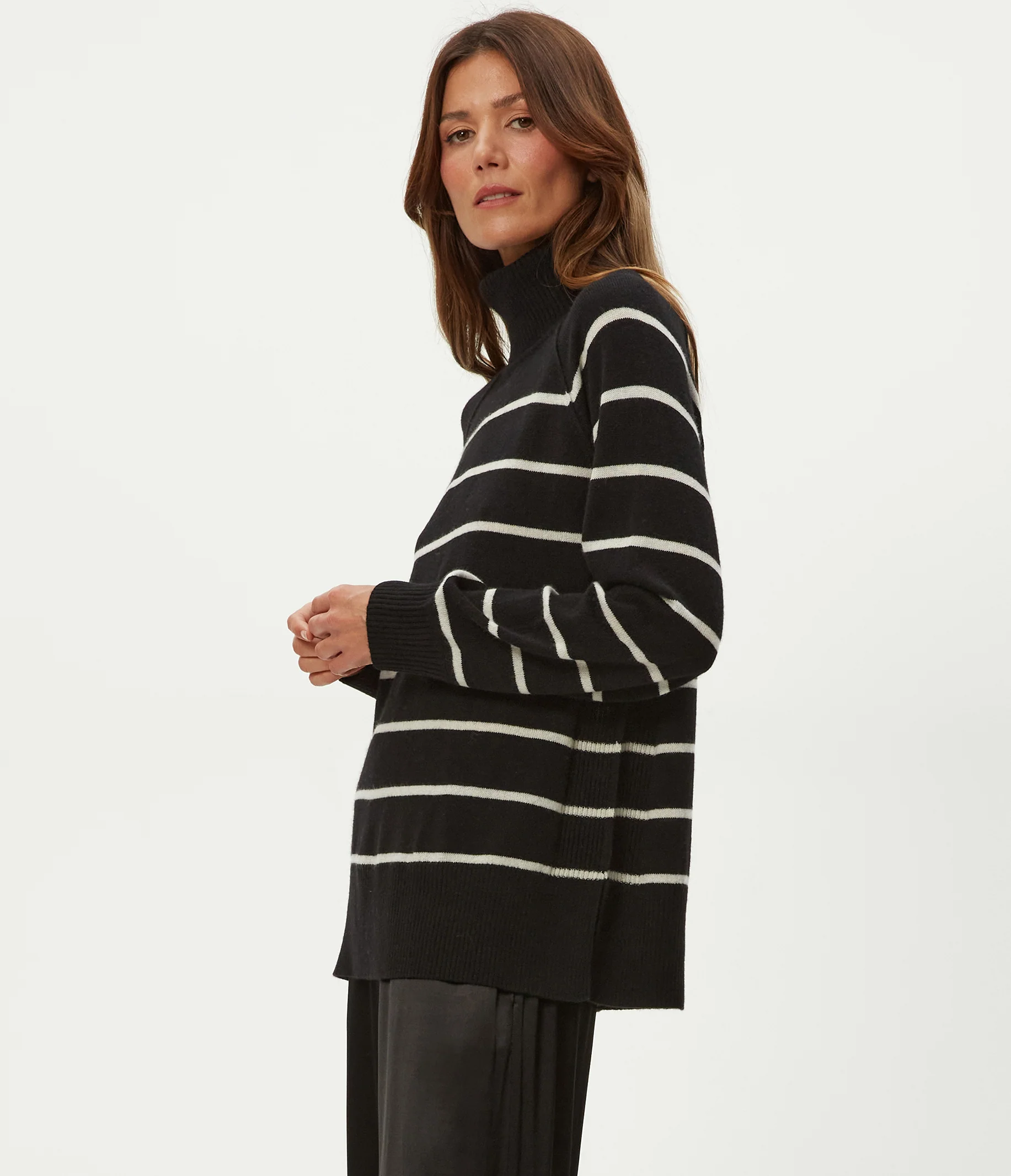 Tegan Striped Cashmere Turtleneck - Image 3