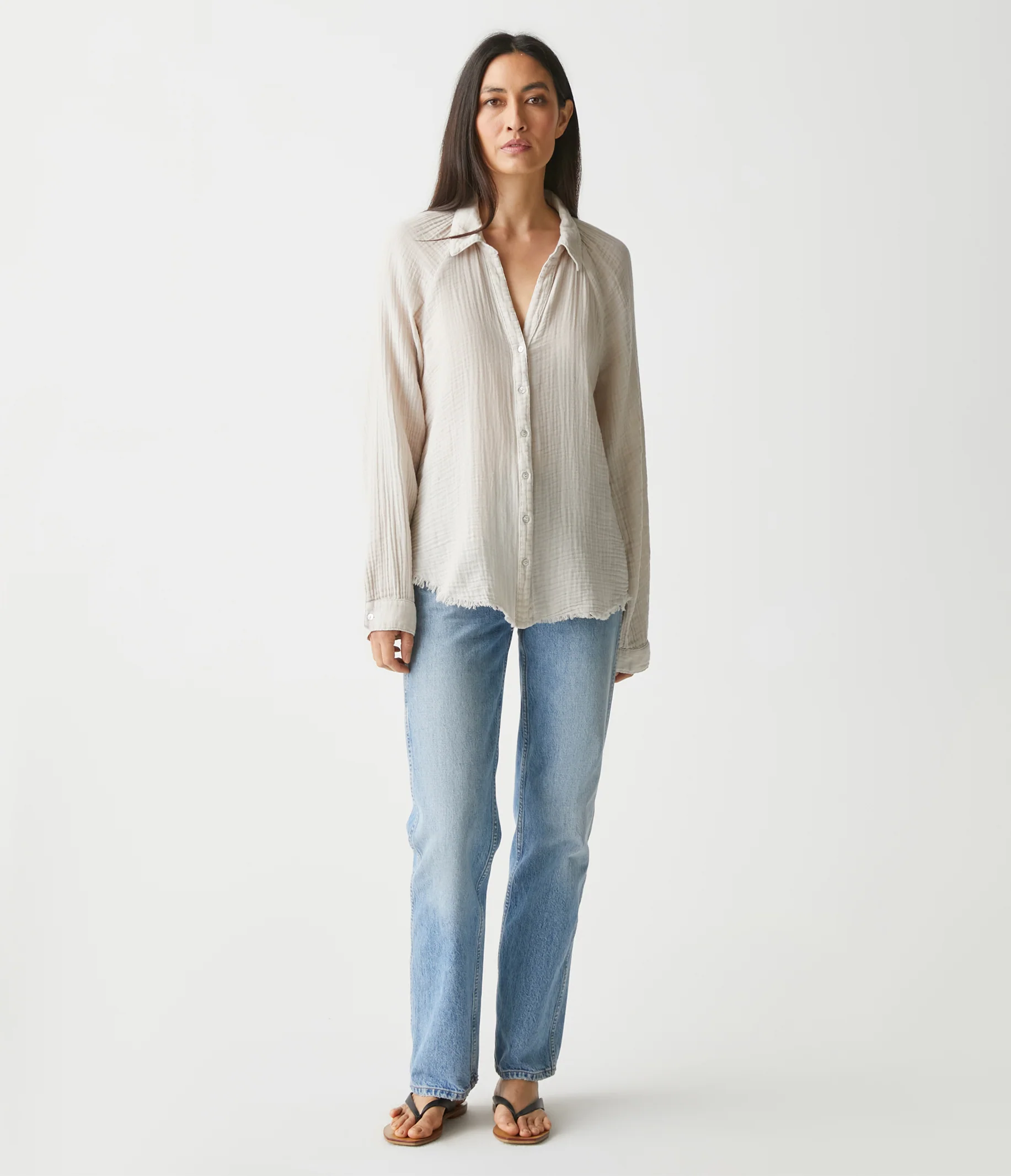 Toni Gauze Button Down Shirt - Image 46